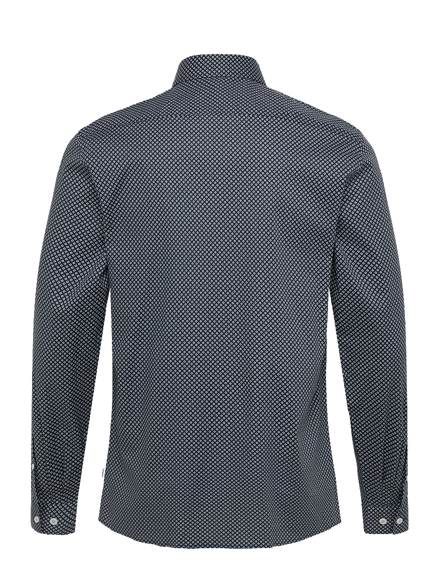 Lindbergh - AOP cotton superflex shirt L/S - hemden mit muster - dk blue - 1