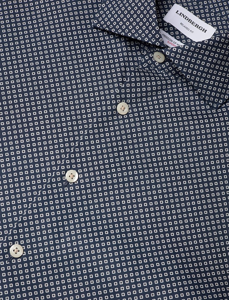 Lindbergh - AOP cotton superflex shirt L/S - pattern shirts - dk blue - 3