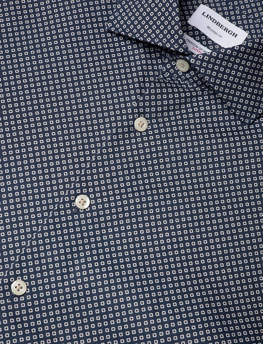 Lindbergh - AOP cotton superflex shirt L/S - hemden mit muster - dk blue - 3