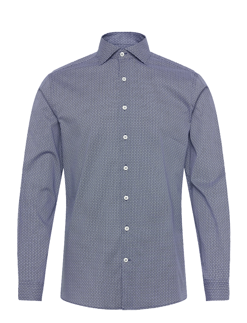 Lindbergh - AOP cotton superflex shirt L/S - mönstrade skjortor - sand - 0