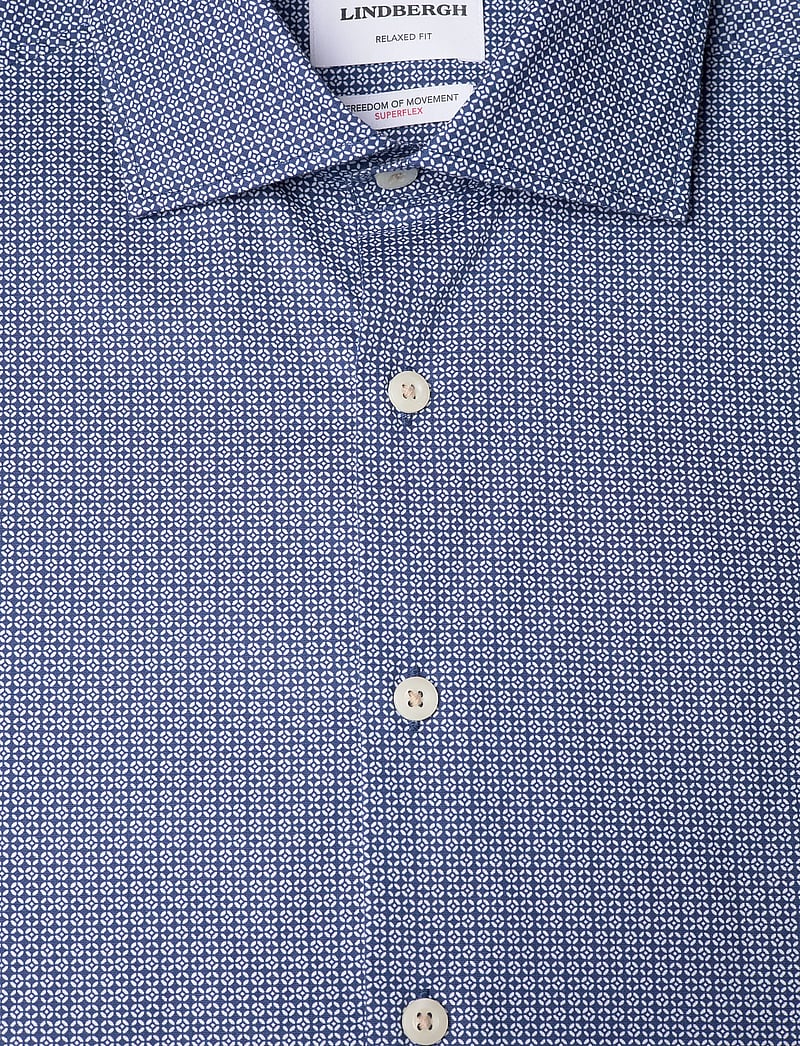 Lindbergh - AOP cotton superflex shirt L/S - mönstrade skjortor - sand - 2