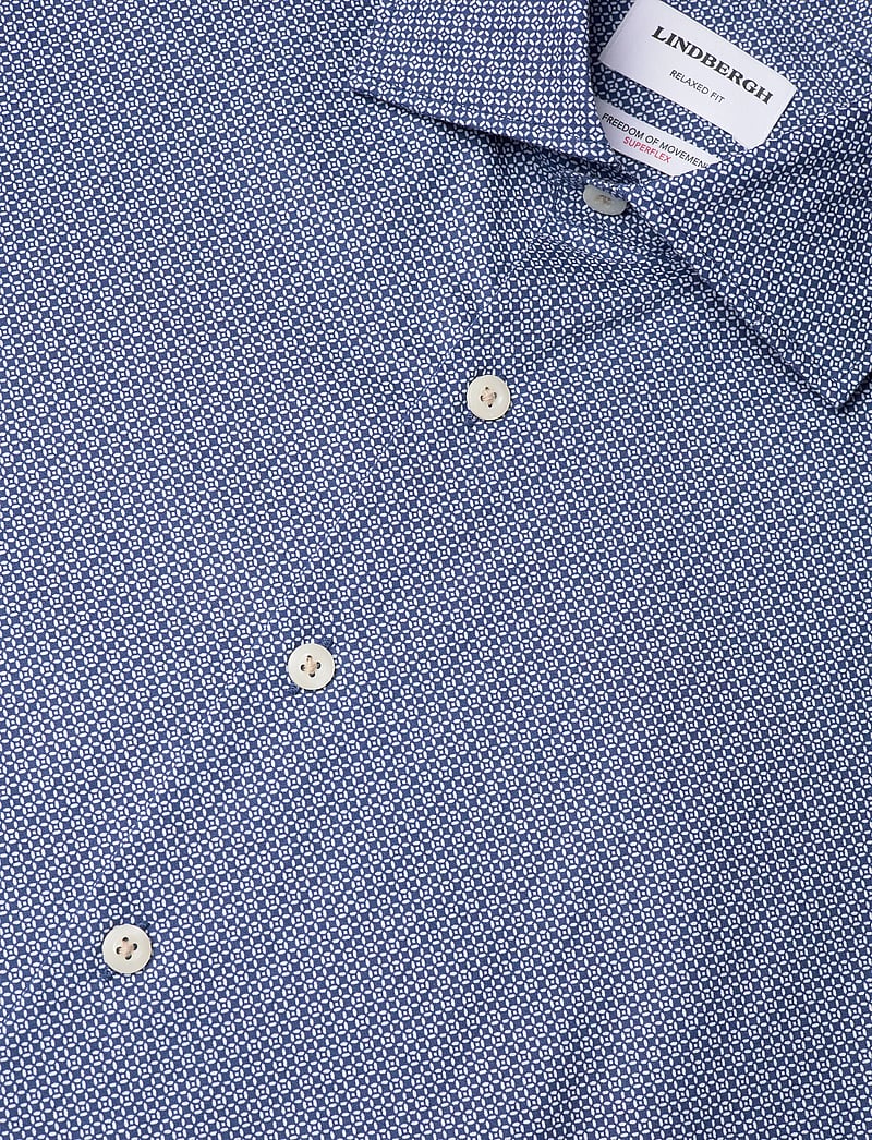 Lindbergh - AOP cotton superflex shirt L/S - mönstrade skjortor - sand - 3