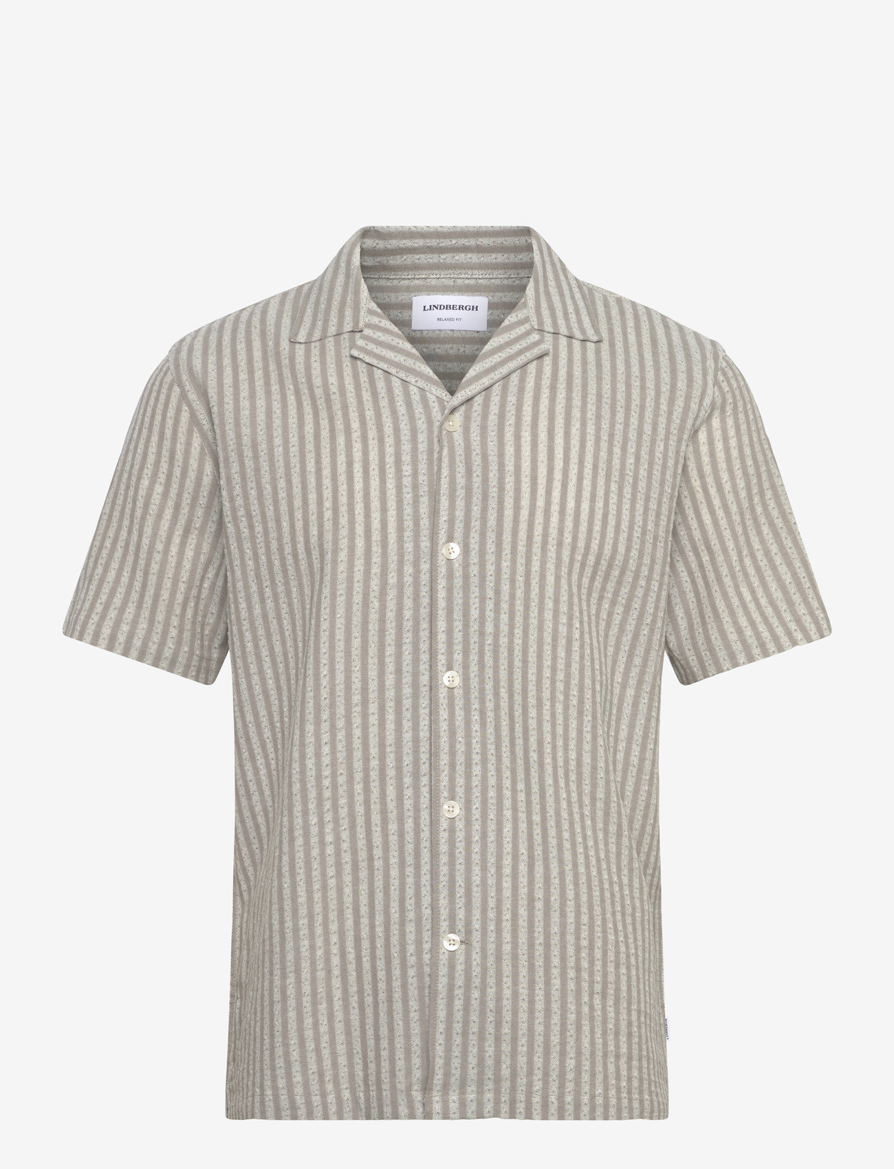 Lindbergh - Cotton structure shirt S/S - triibulised särgid - army - 1