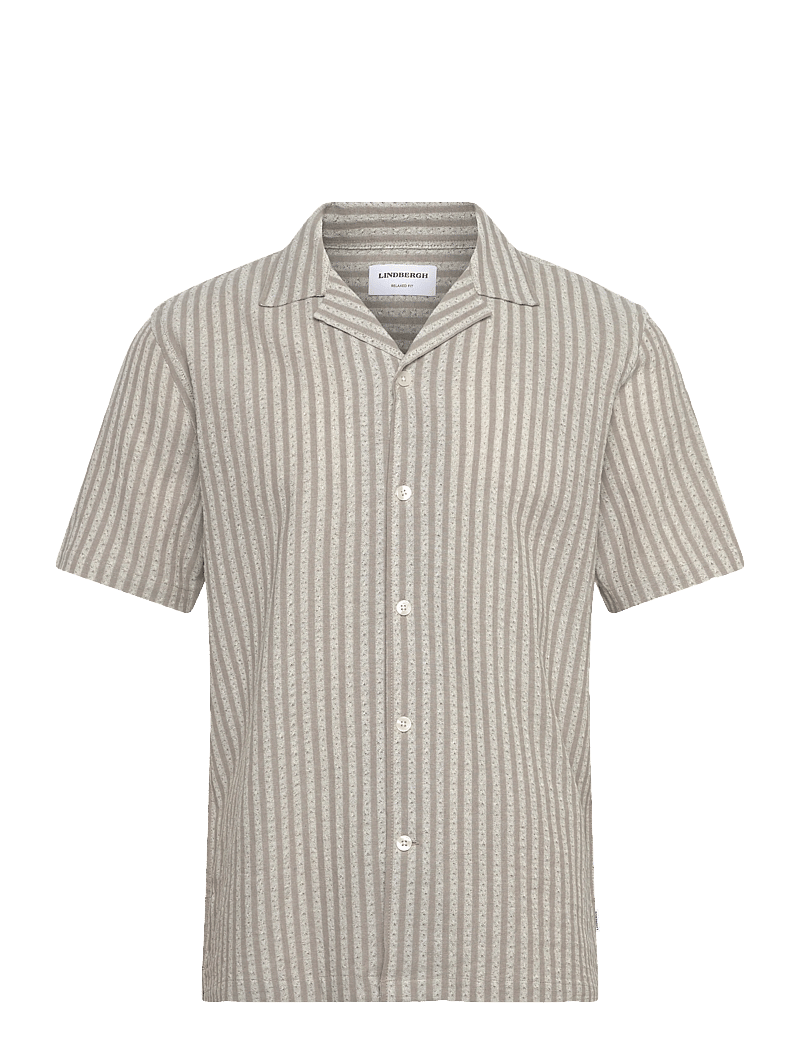 Lindbergh - Cotton structure shirt S/S - triibulised särgid - army - 1