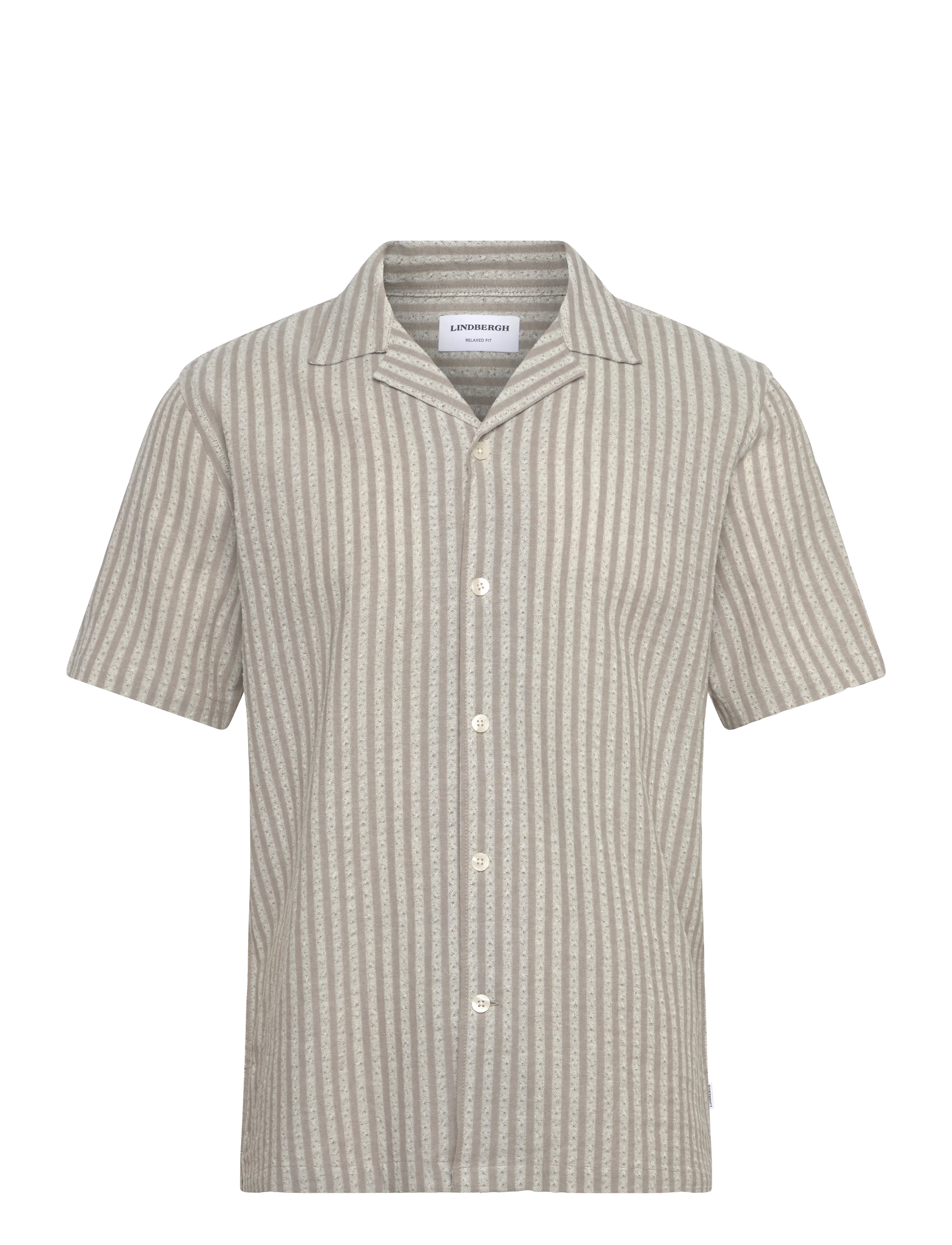 Lindbergh - Cotton structure shirt S/S - triibulised särgid - army - 1