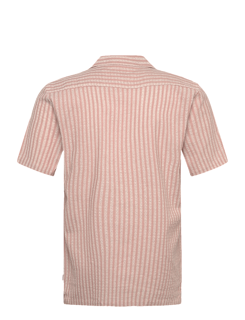 Lindbergh - Cotton structure shirt S/S - stribede skjorter - baked rose - 2