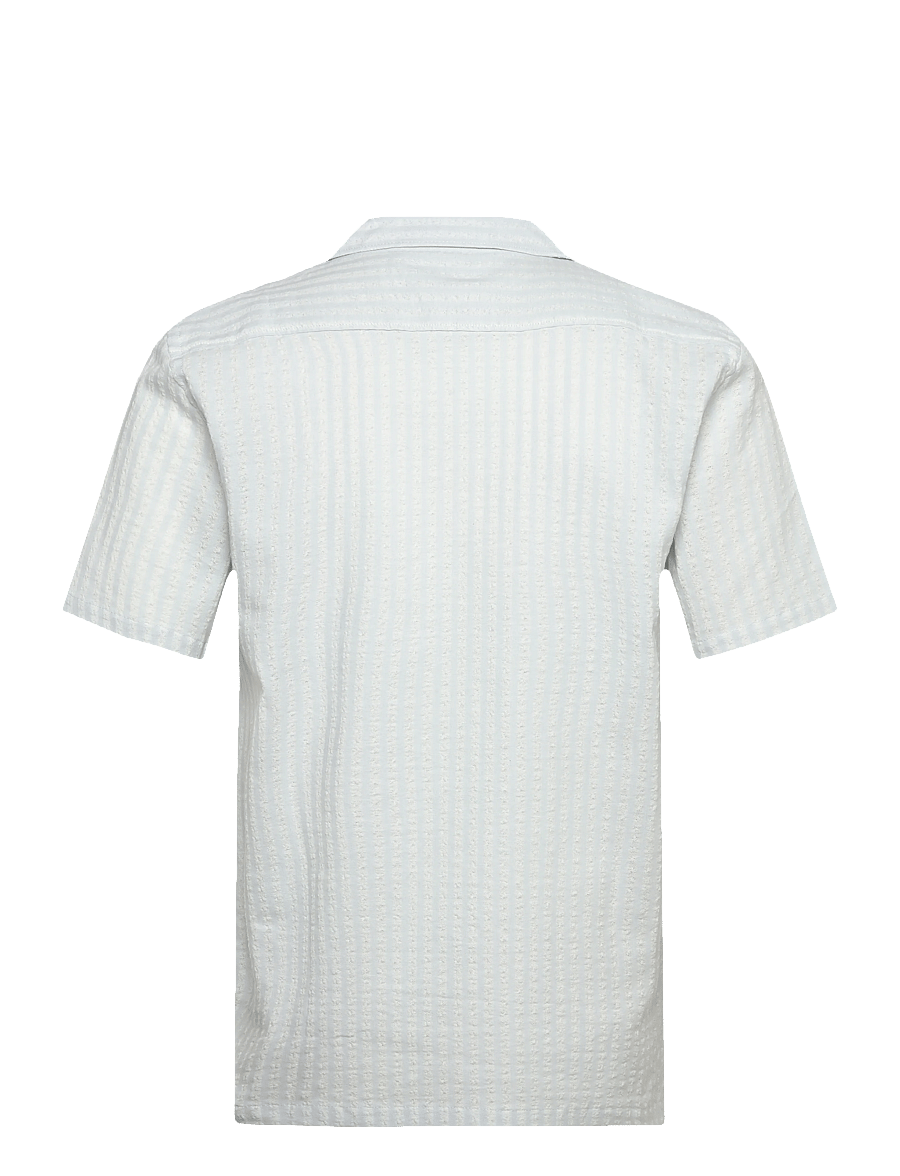 Lindbergh - Cotton structure shirt S/S - gestreifte hemden - ice blue - 2