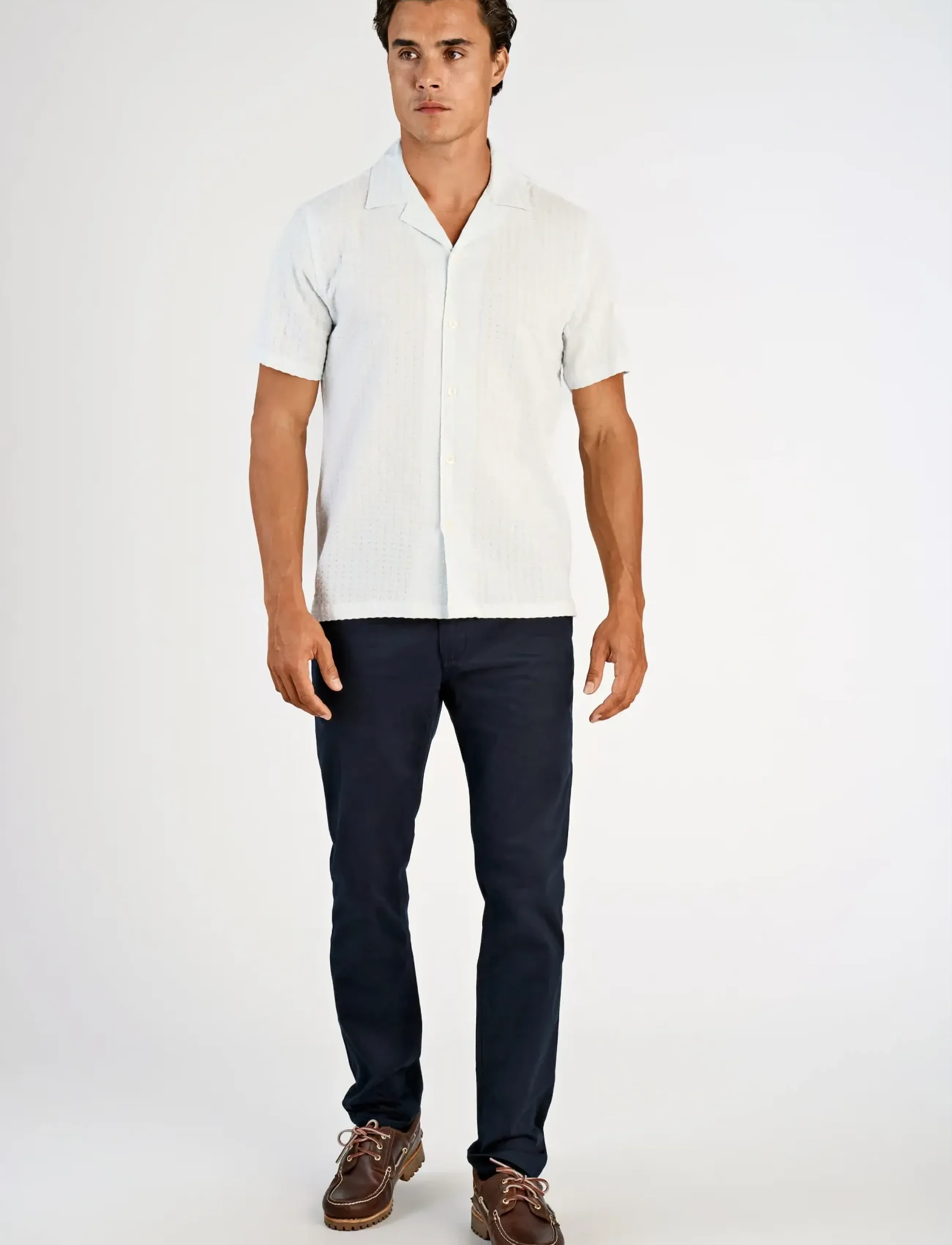 Lindbergh Cotton structure shirt S/S - Skjorter - ICE BLUE / multi