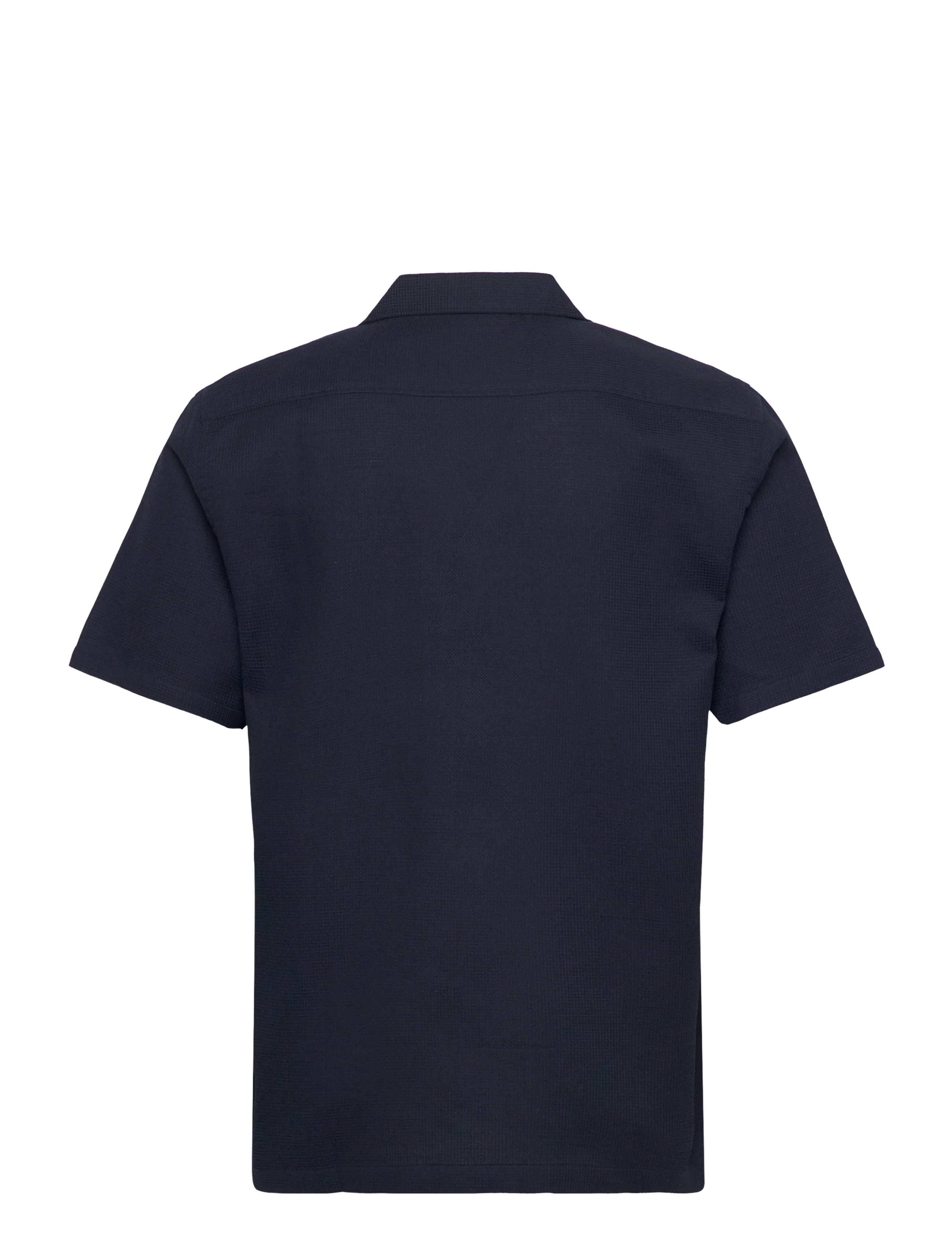 Lindbergh - Solid dobby cotton shirt S/S - lühikeste varrukatega särgid - navy - 2