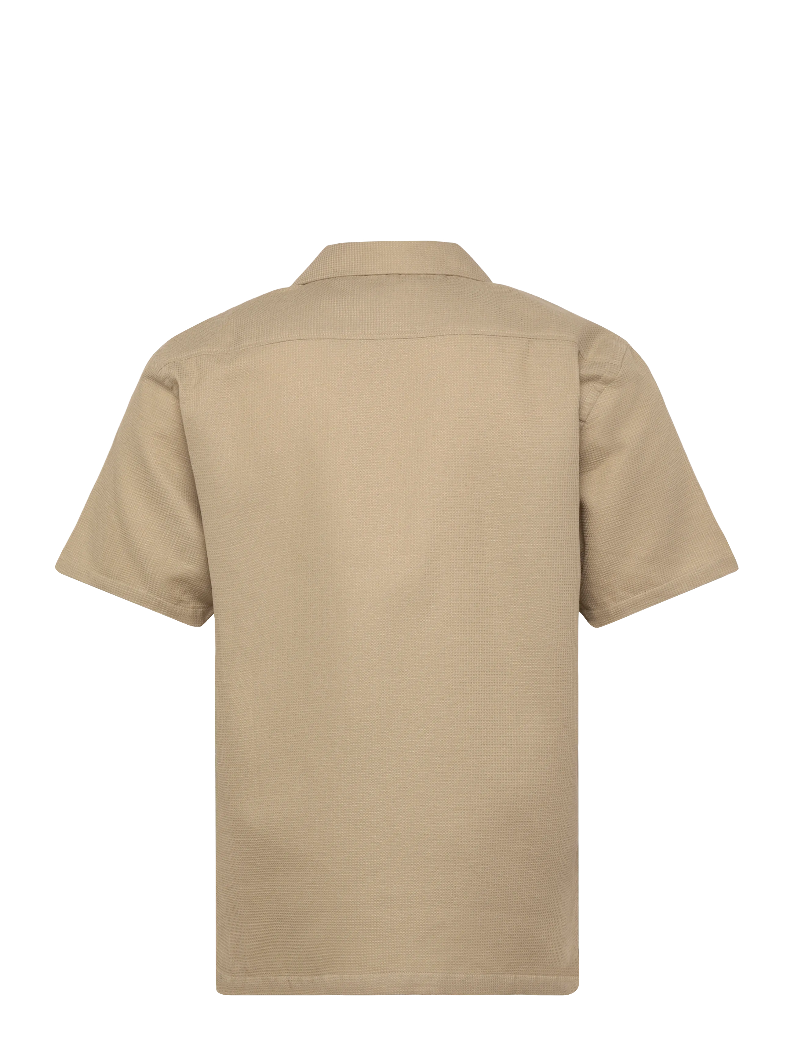 Lindbergh - Solid dobby cotton shirt S/S - kurzarmhemden - sand - 2