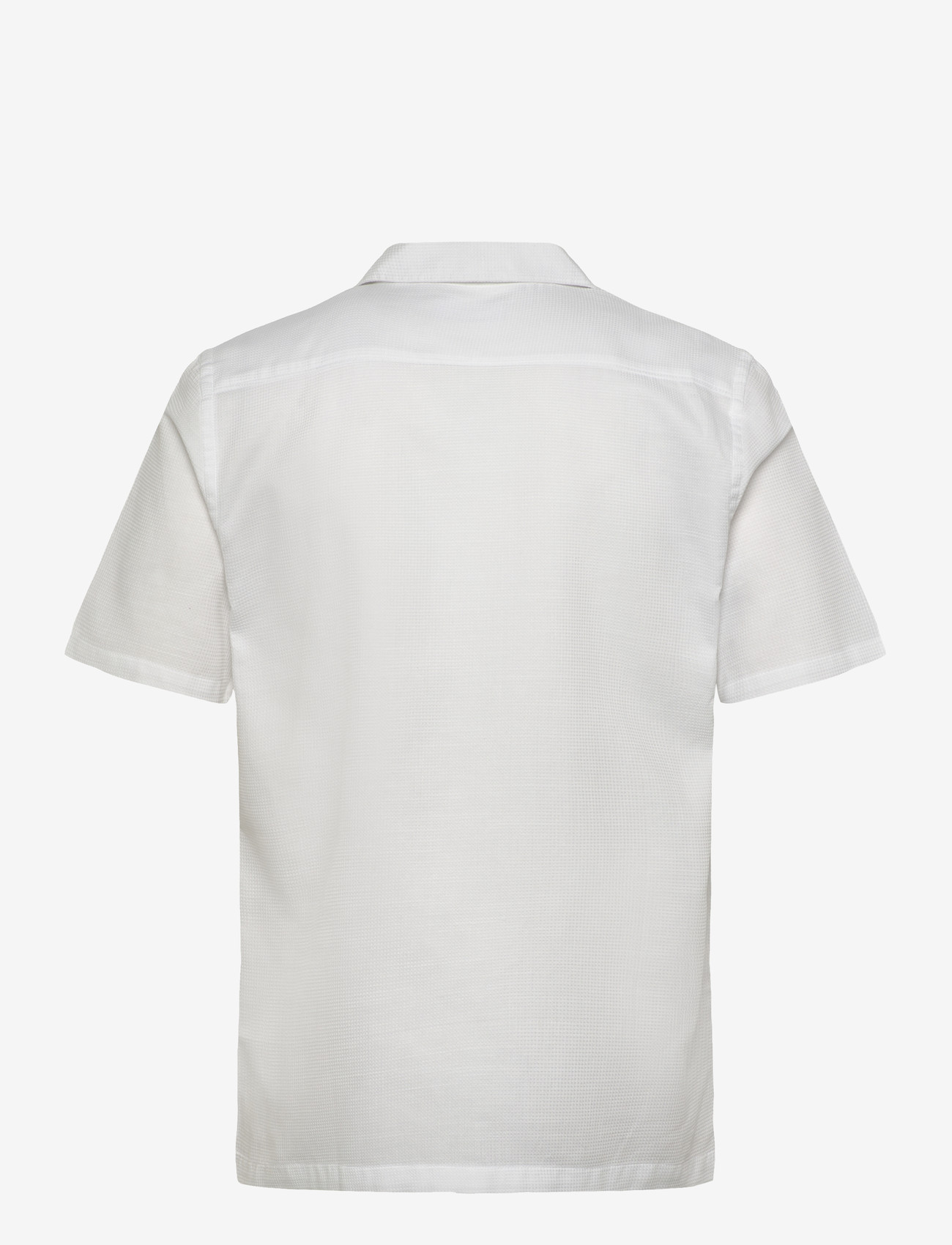 Lindbergh - Solid dobby cotton shirt S/S - kortærmede skjorter - white - 2