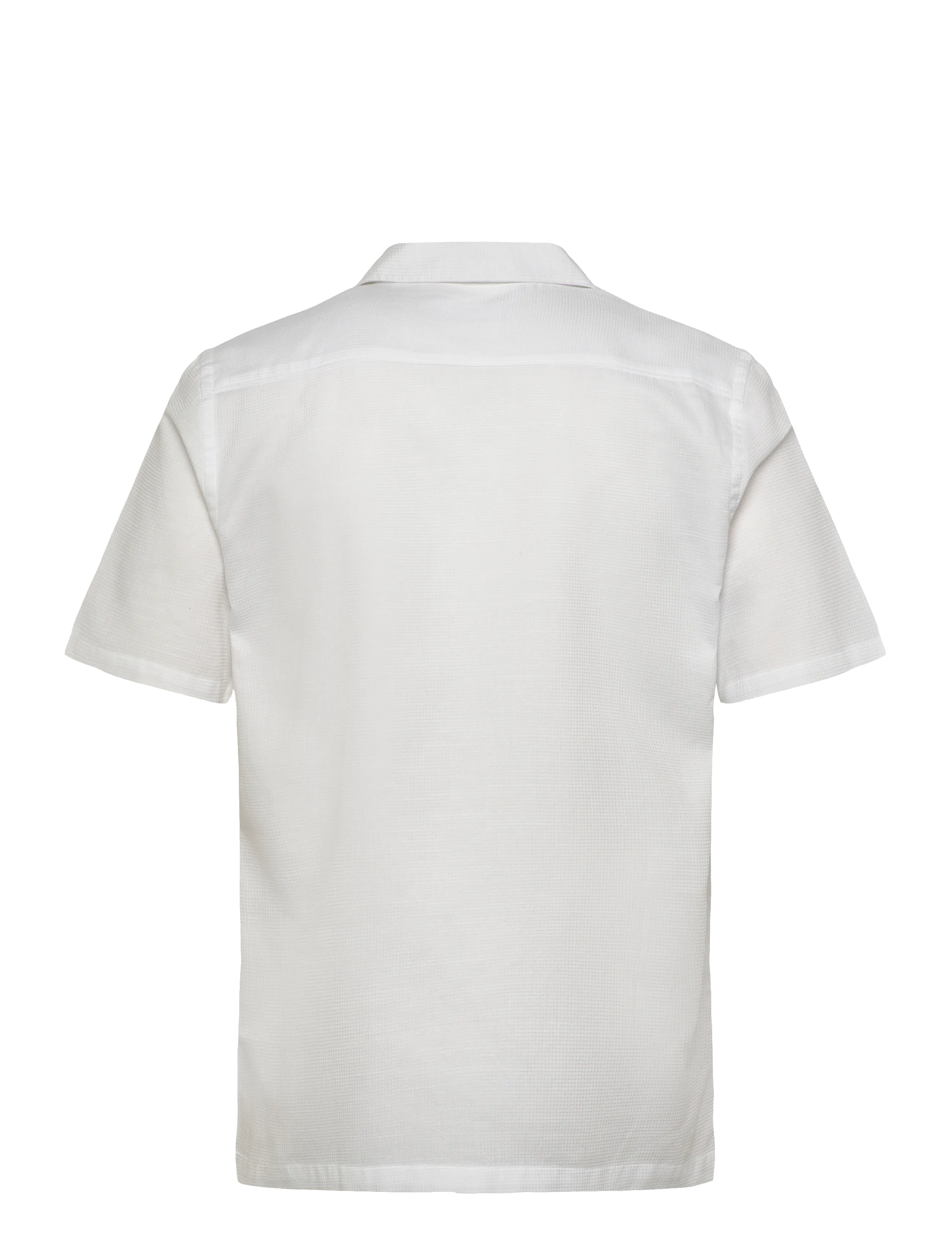 Lindbergh - Solid dobby cotton shirt S/S - kurzarmhemden - white - 2