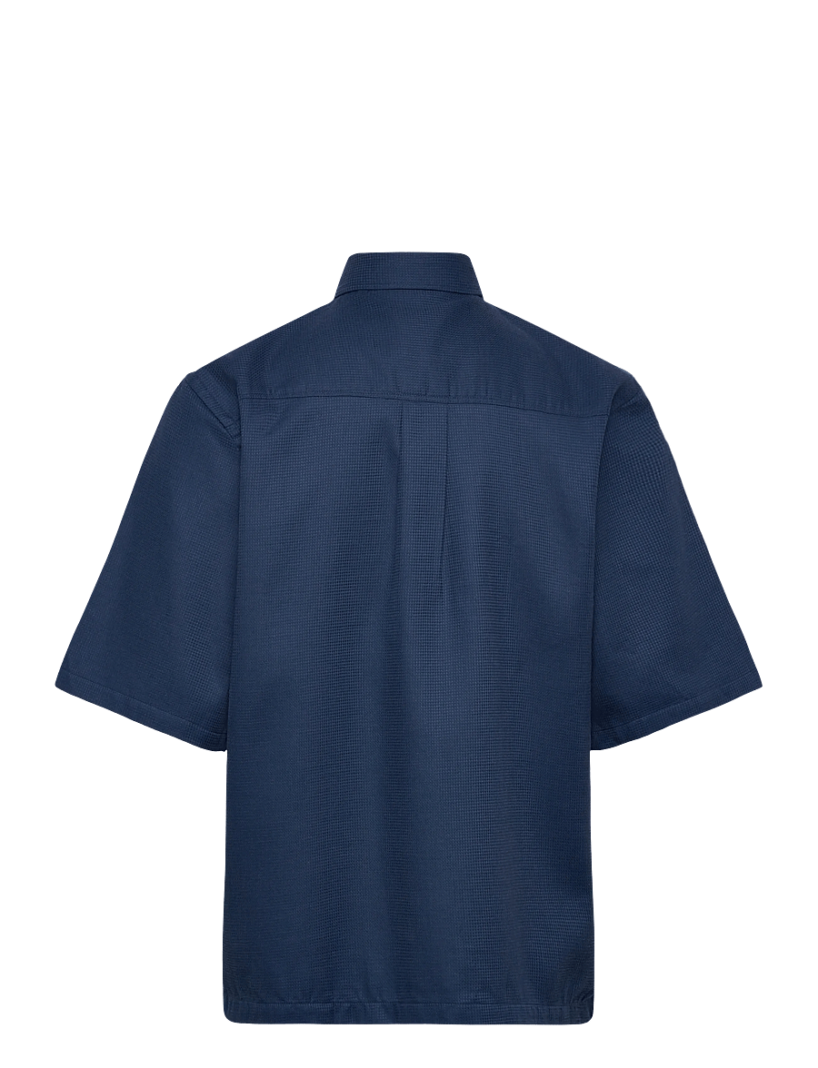 Lindbergh - Solid dobby cotton shirt S/S - kortärmade skjortor - faded blue - 2