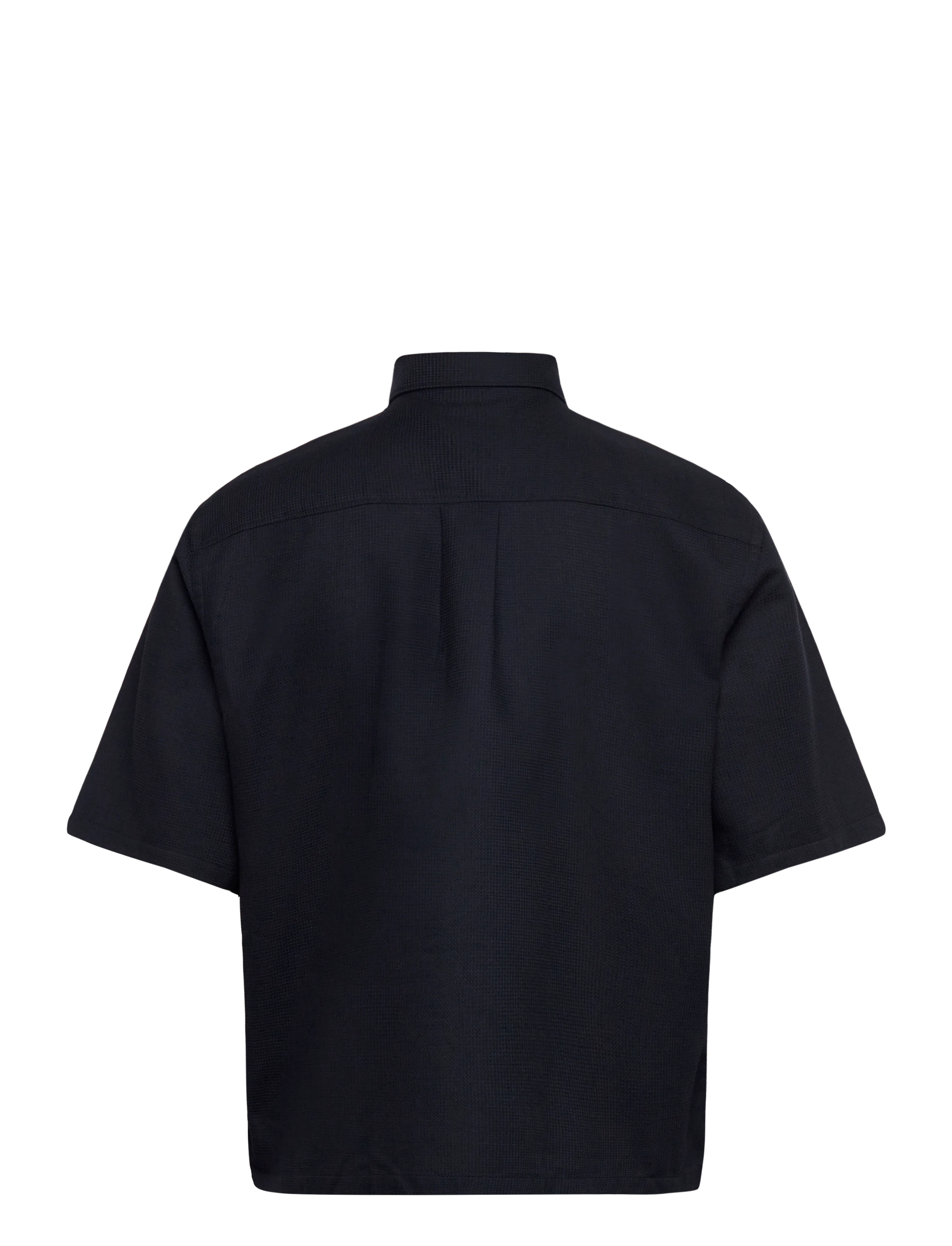 Lindbergh - Solid dobby cotton shirt S/S - lühikeste varrukatega särgid - navy - 2