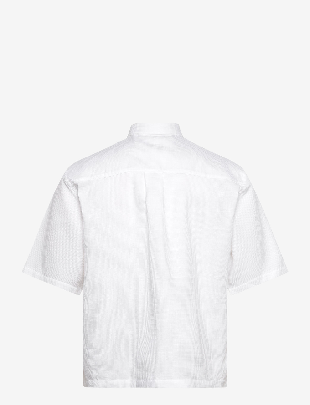 Lindbergh - Solid dobby cotton shirt S/S - kortærmede skjorter - white - 2