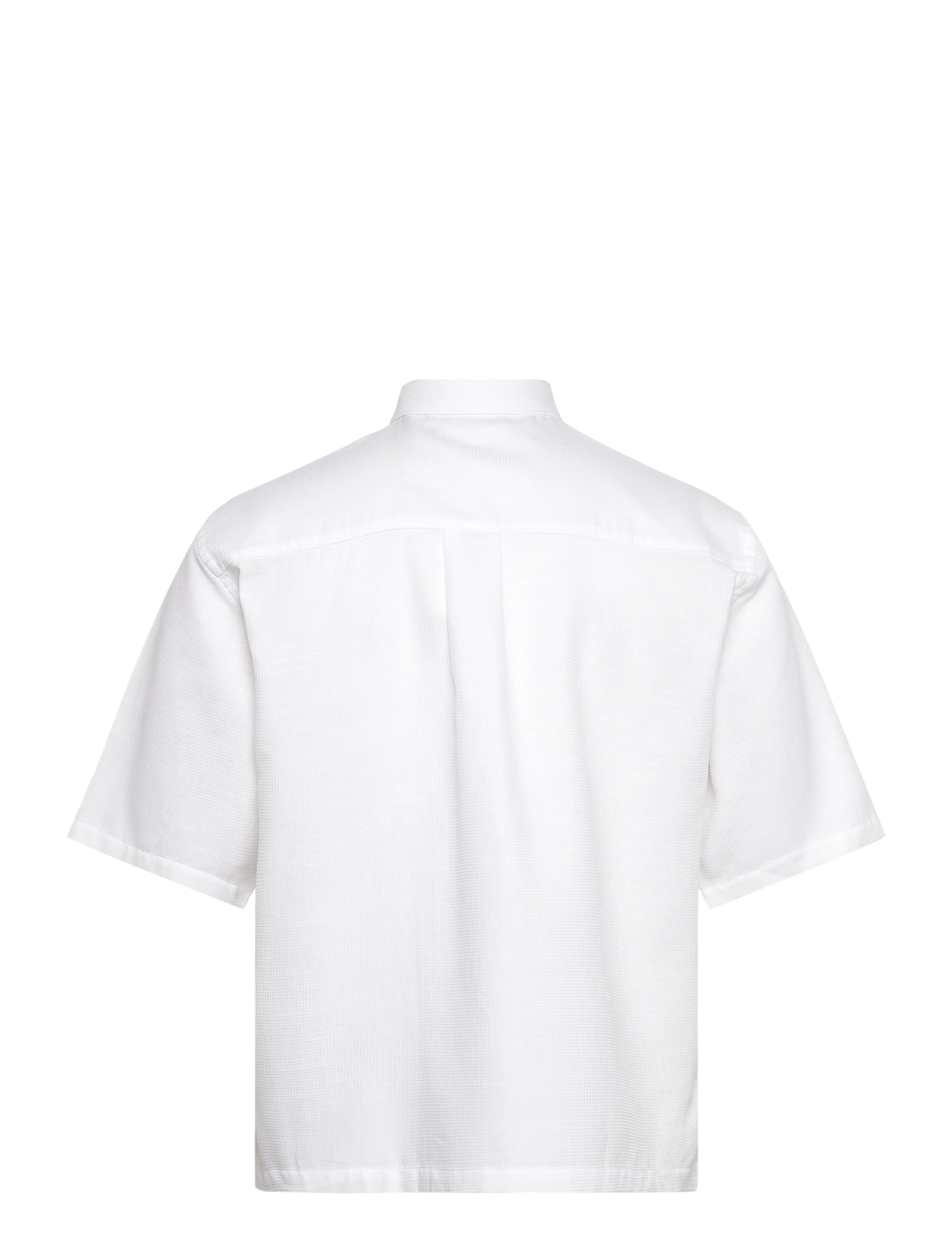 Lindbergh - Solid dobby cotton shirt S/S - kurzarmhemden - white - 2