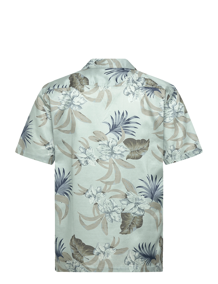 Lindbergh - AOP floral lyocell blend shirt S/S - koszule we wzory - dusty aqua - 2