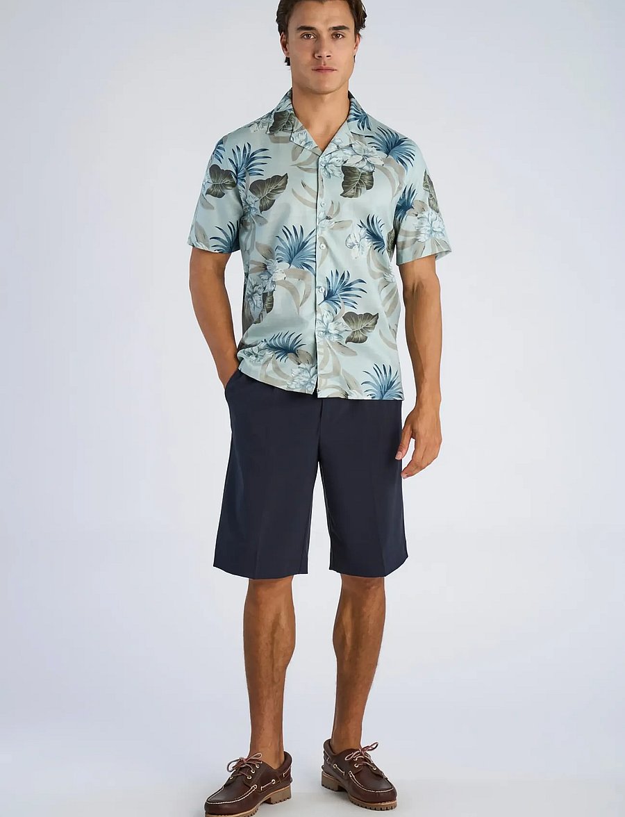 Lindbergh - AOP floral lyocell blend shirt S/S - koszule we wzory - dusty aqua - 0