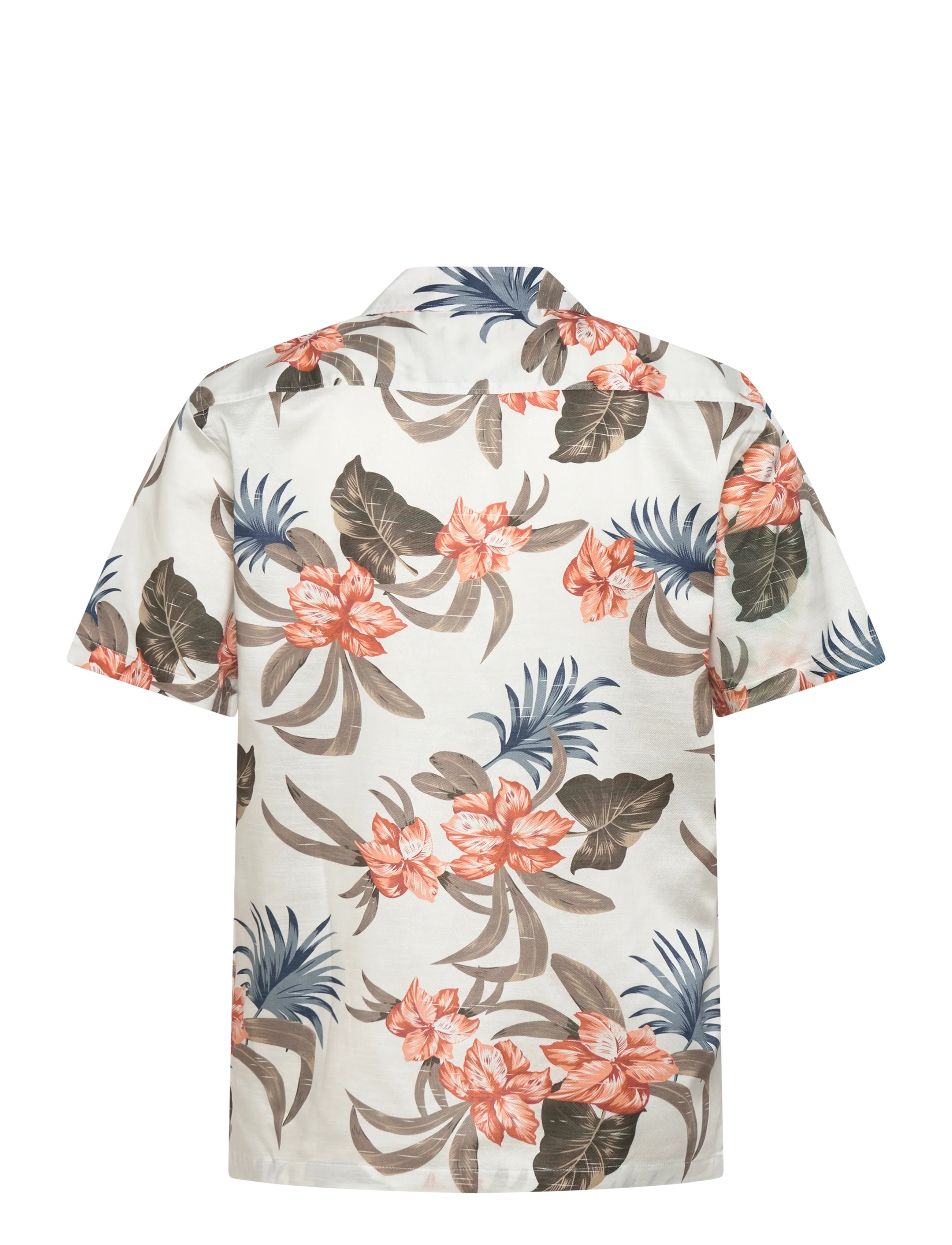 Lindbergh - AOP floral lyocell blend shirt S/S - mønstrede skjorter - soft coral - 2