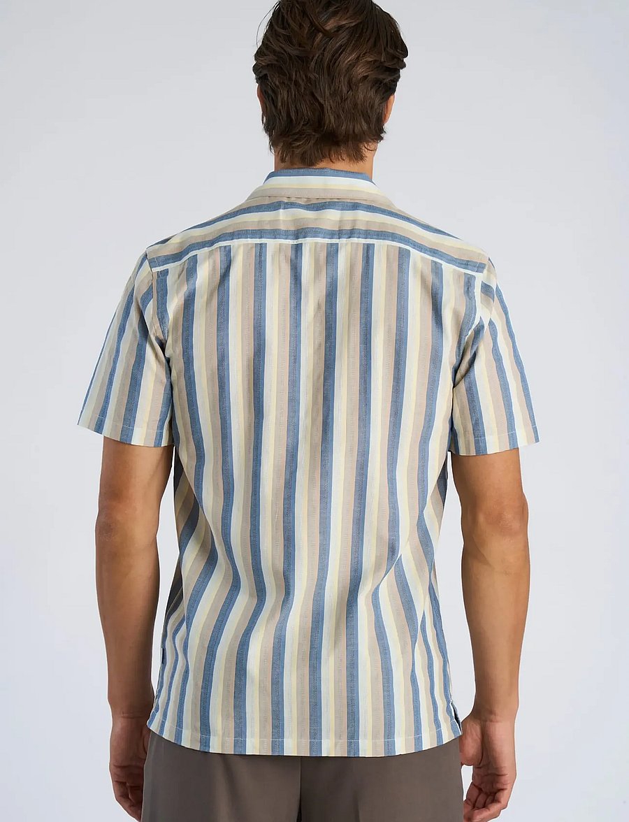 Lindbergh - Multi striped shirt S/S - stribede skjorter - dusty blue - 4