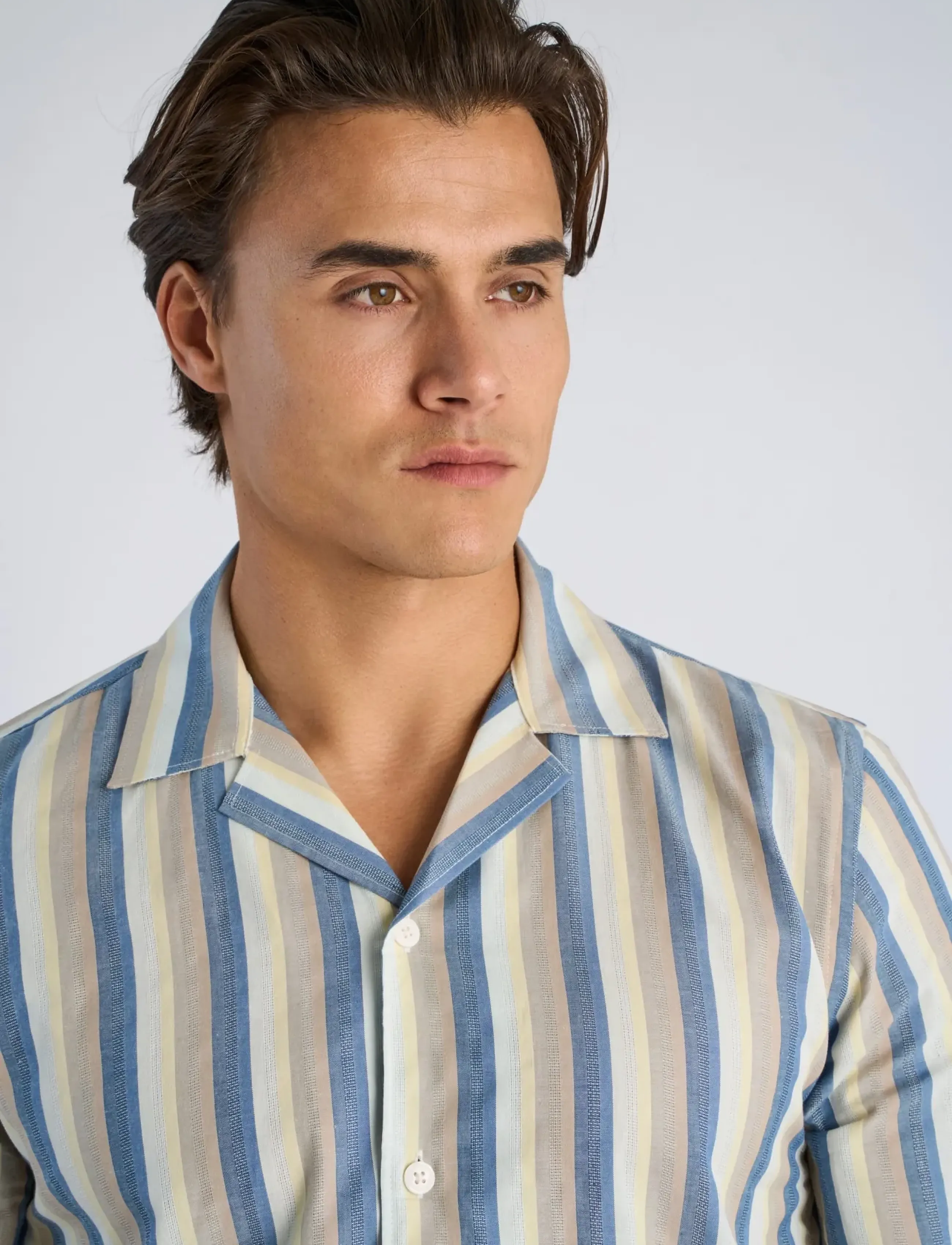 Lindbergh - Multi striped shirt S/S - gestreifte hemden - dusty blue - 5