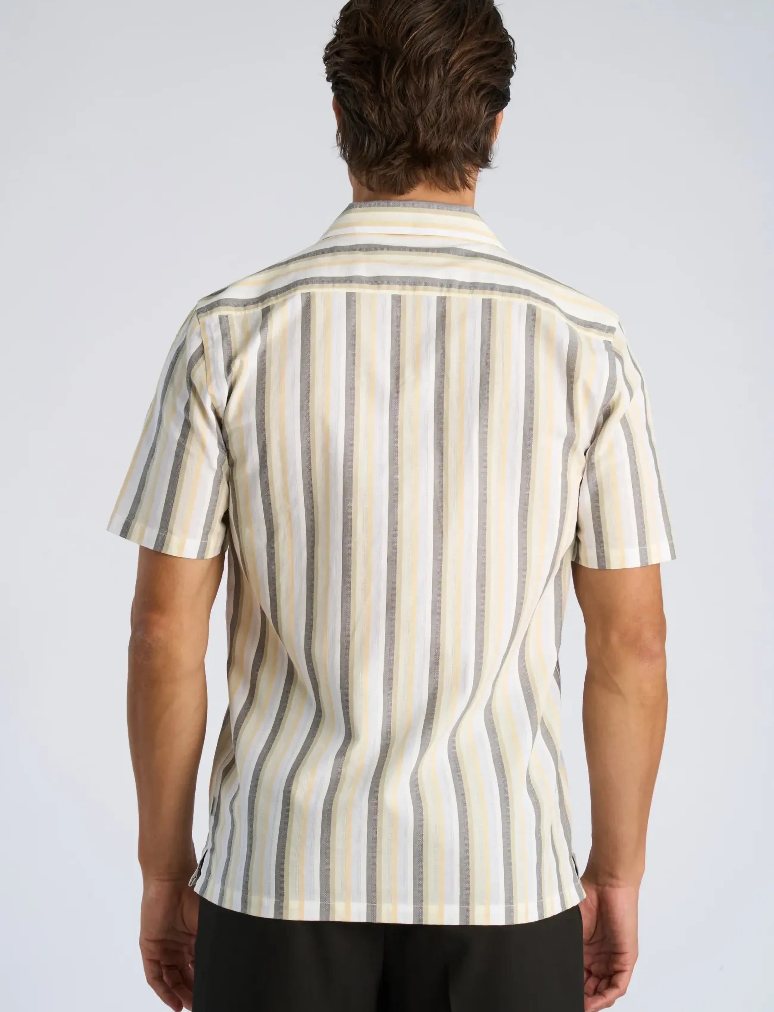Lindbergh - Multi striped shirt S/S - gestreifte hemden - olive stone - 4