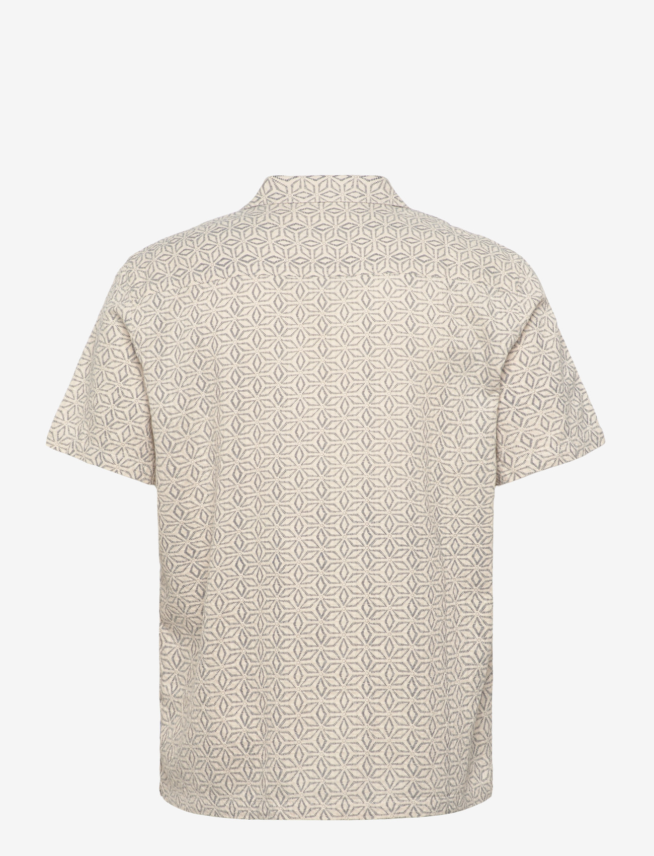 Lindbergh - Two color structure cotton/linen sh - short-sleeved shirts - off white - 2