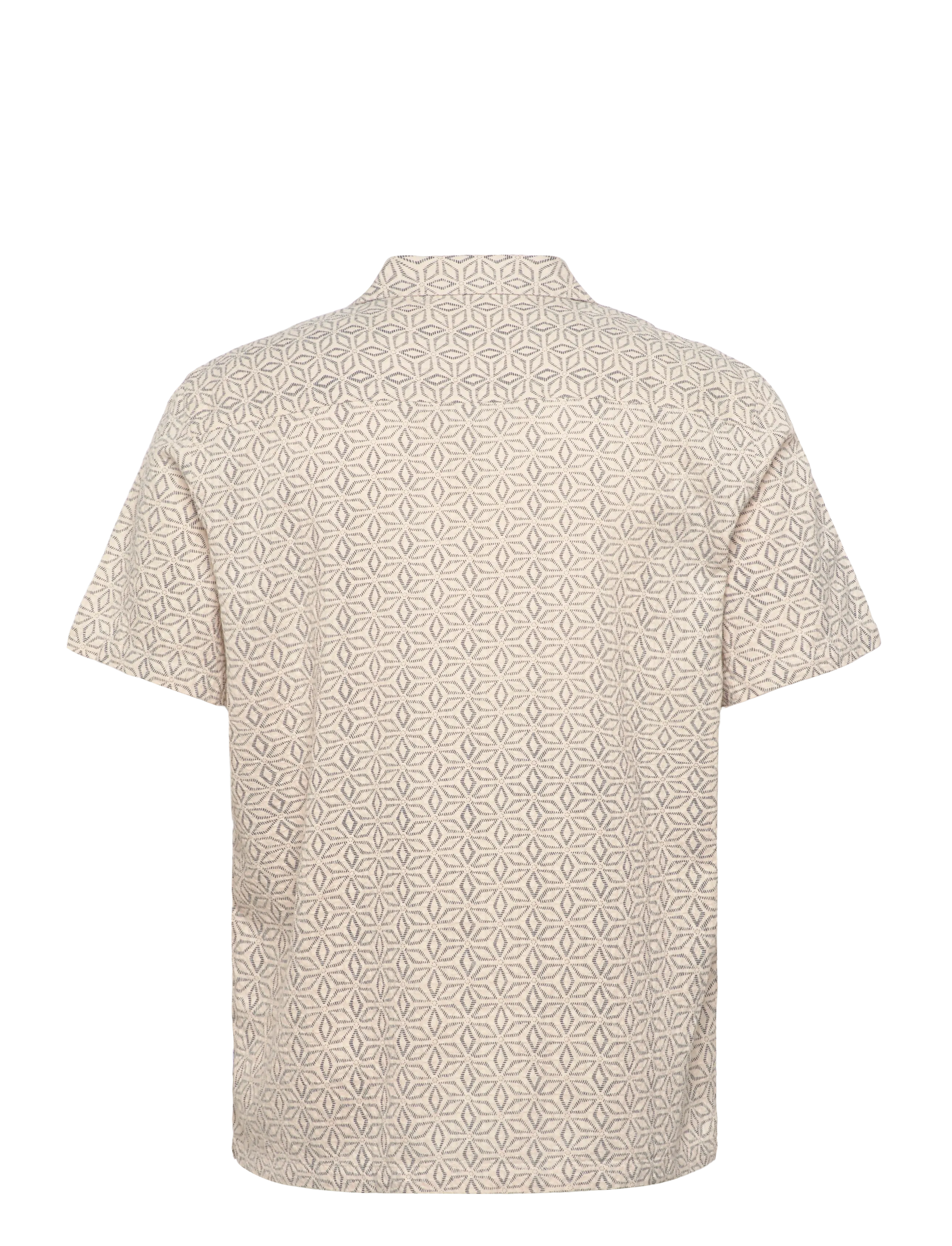 Lindbergh - Two color structure cotton/linen sh - short-sleeved shirts - off white - 2