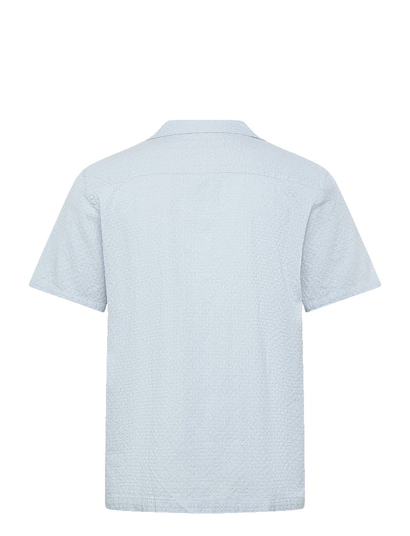 Lindbergh - Two color structure cotton/linen sh - kortærmede skjorter - pastel blue - 2