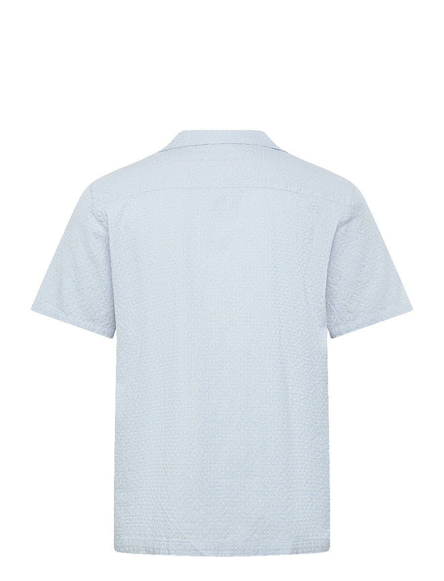 Lindbergh - Two color structure cotton/linen sh - kortärmade skjortor - pastel blue - 2
