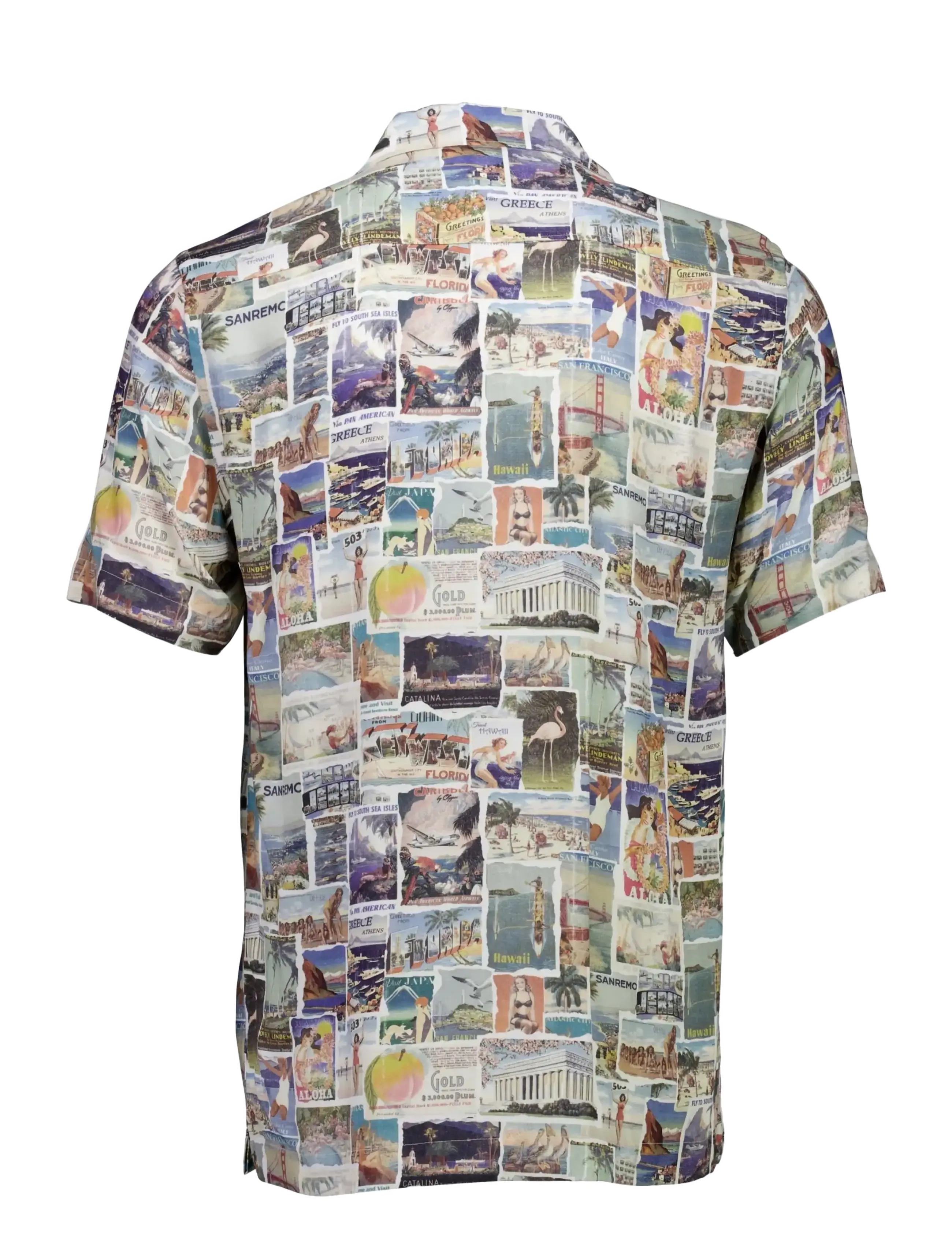 Lindbergh - AOP vintage viscose shirt S/S - mønstrede skjorter - white - 2