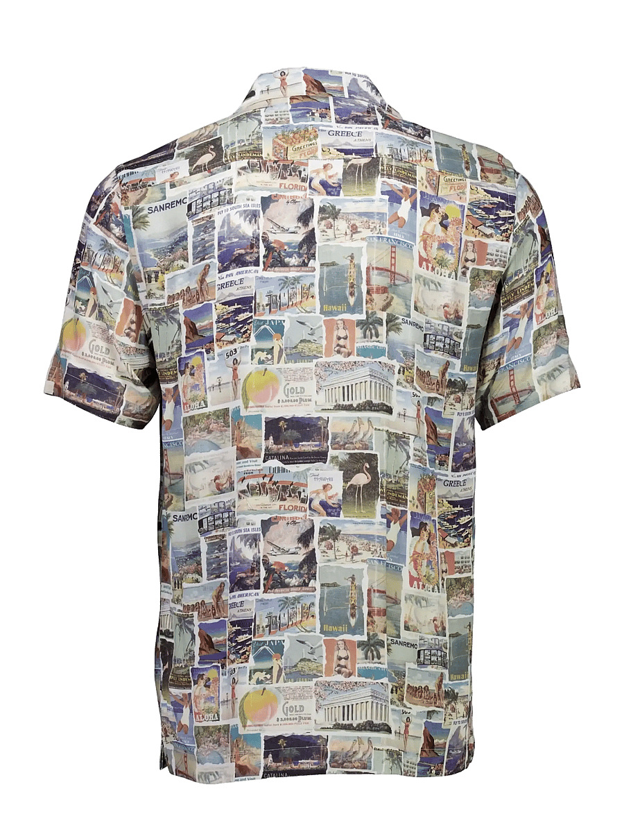 Lindbergh - AOP vintage viscose shirt S/S - mønstrede skjorter - white - 2