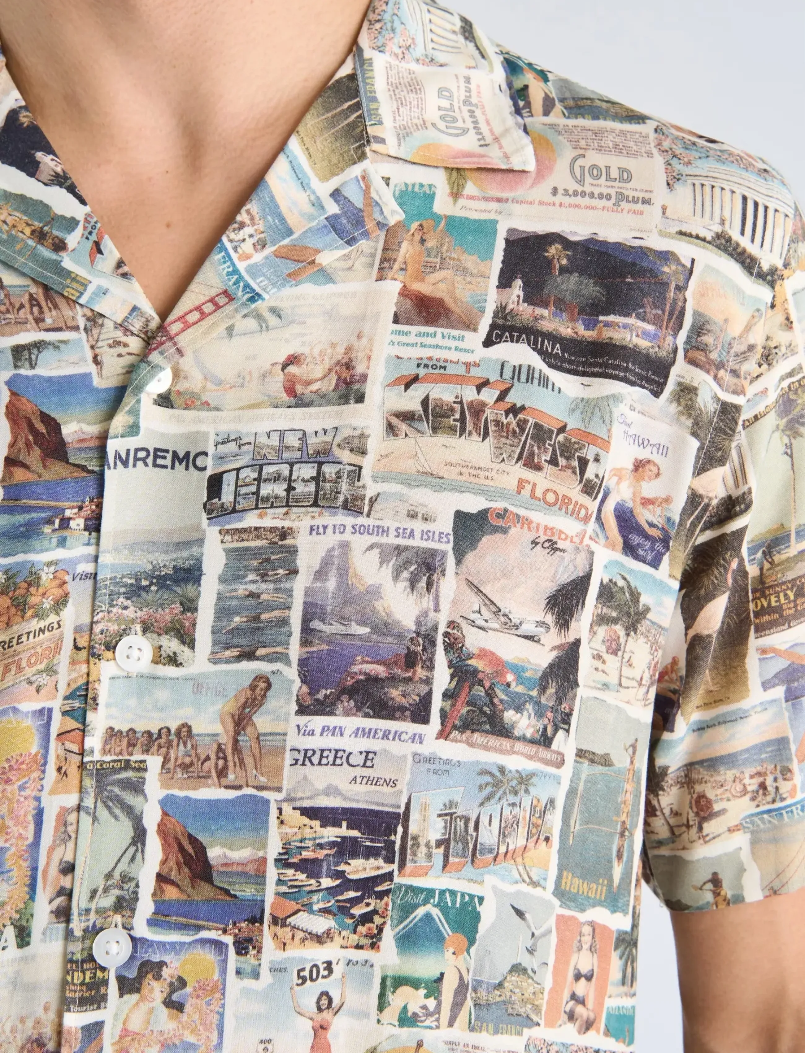 Lindbergh Aop Vintage Viscose Shirt S/S kortärmade skjortor herr – bild 5