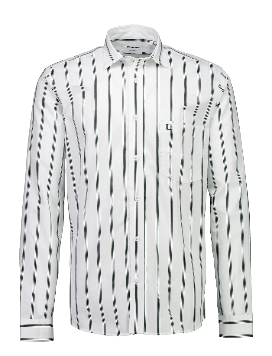 Lindbergh - Striped dobby shirt L/S - off white - 1
