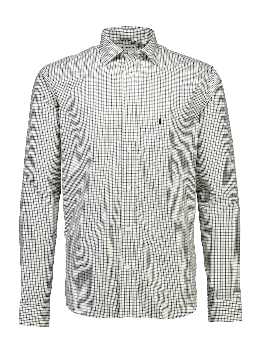 Lindbergh - Plain small checked shirt L/S - karierte hemden - dk green - 1