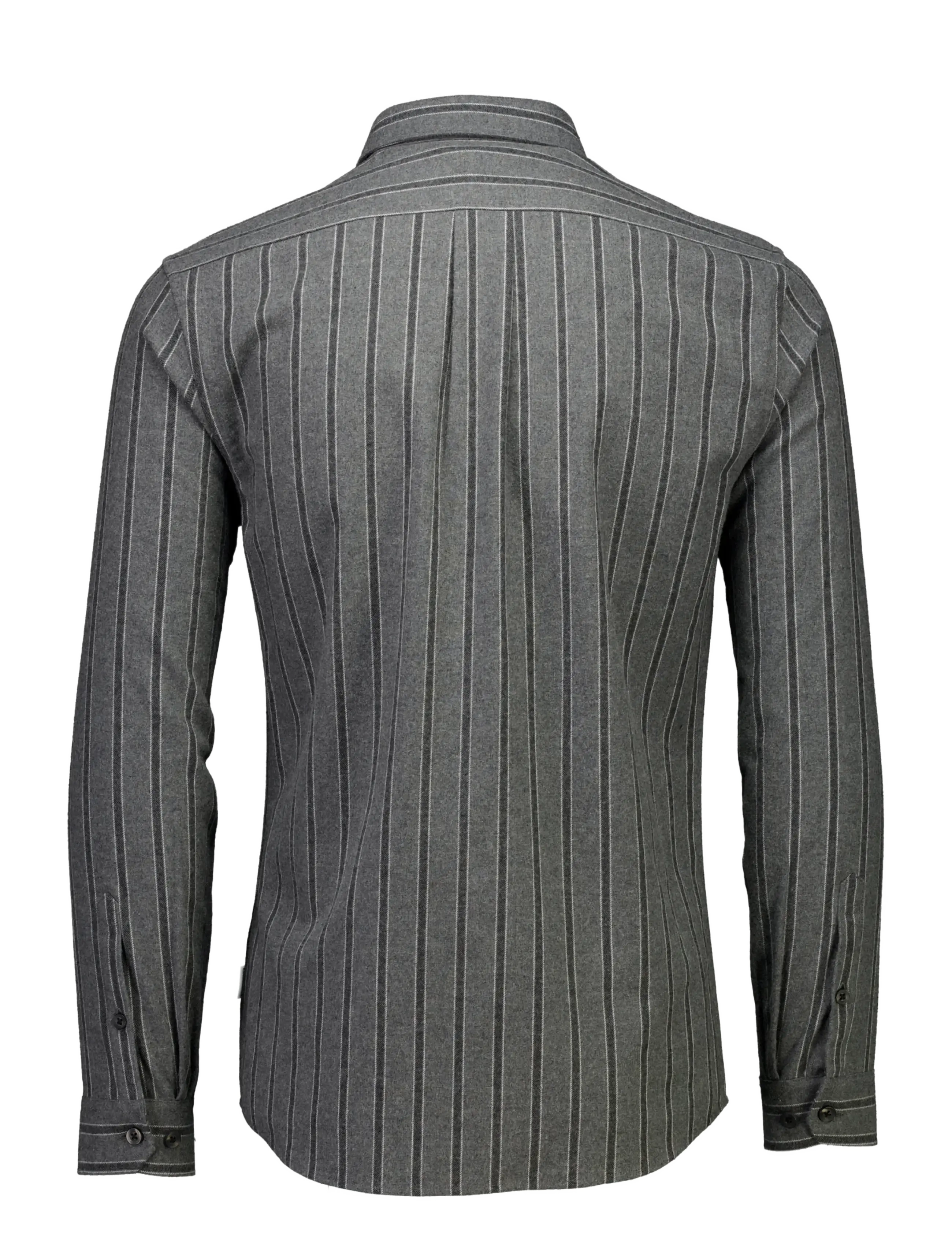 Lindbergh - Brushed striped shirt L/S - dk grey mel - 2
