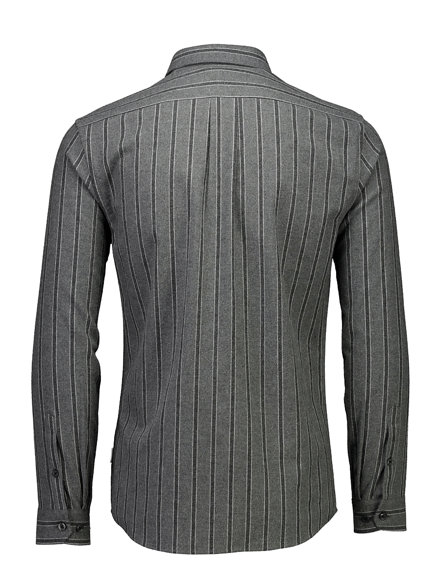 Lindbergh - Brushed striped shirt L/S - flanell-hemden - dk grey mel - 2