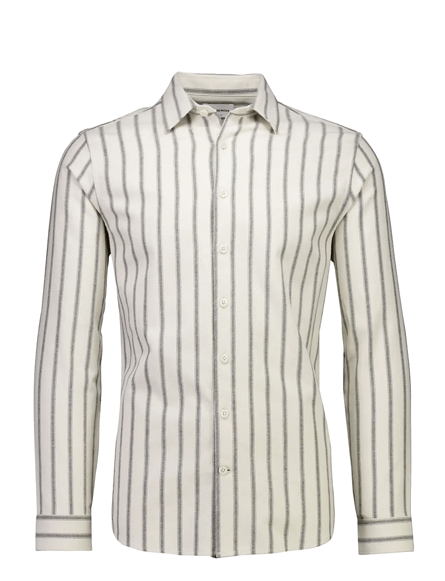 Lindbergh - Brushed striped shirt L/S - flanell-hemden - ivory - 1
