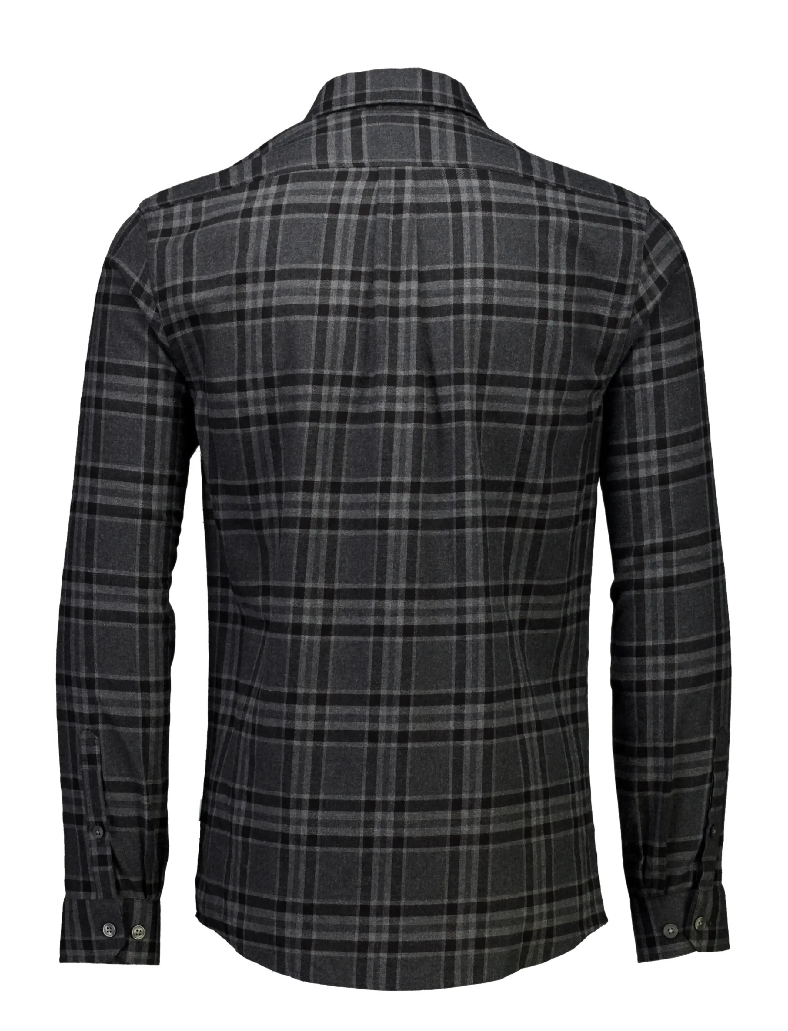 Lindbergh - Brushed check shirt L/S - dk grey mel - 2