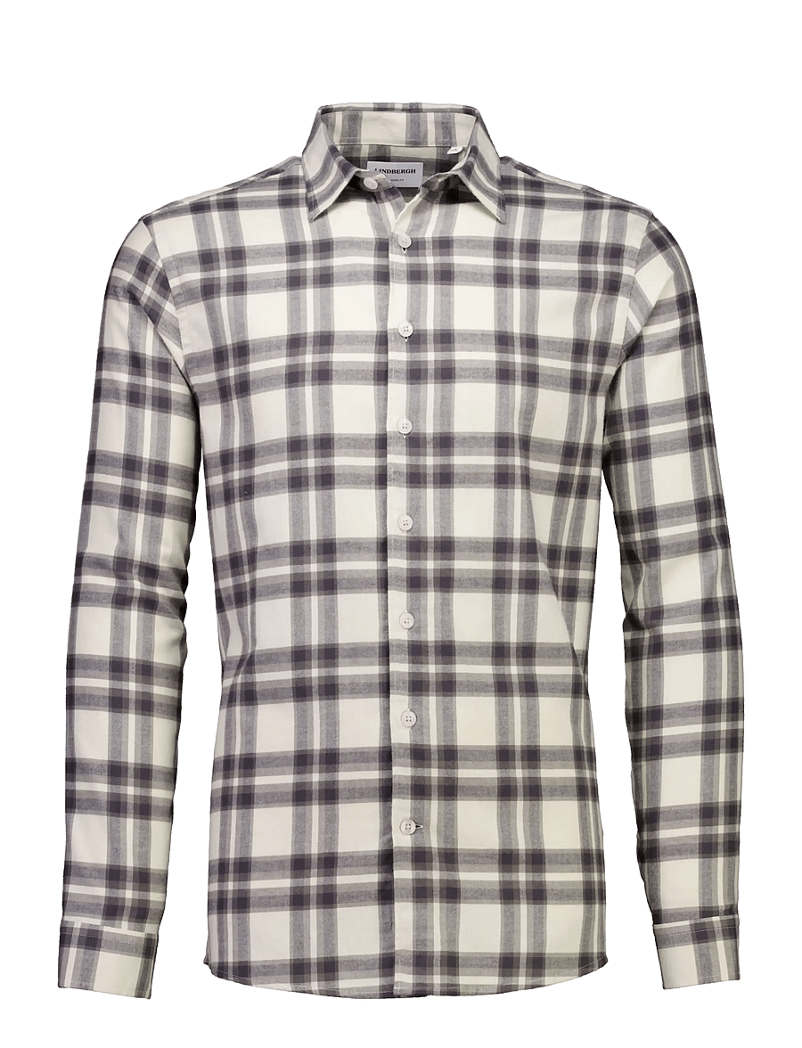 Lindbergh - Brushed check shirt L/S - flanell-hemden - ivory - 1