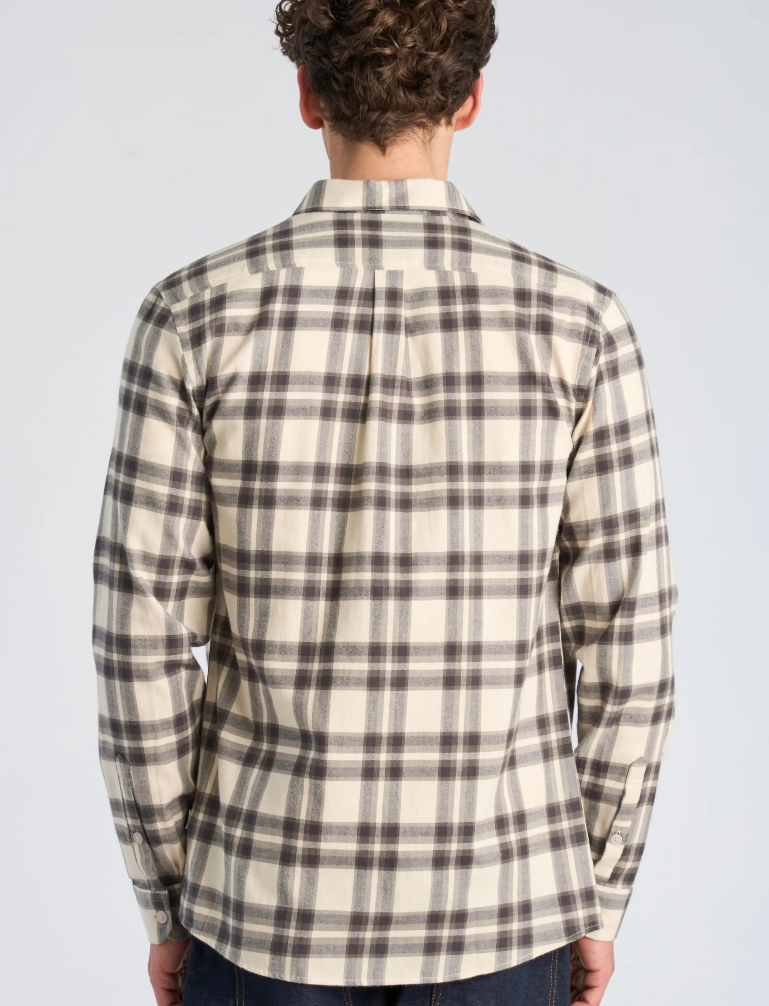 Lindbergh - Brushed check shirt L/S - ivory - 4