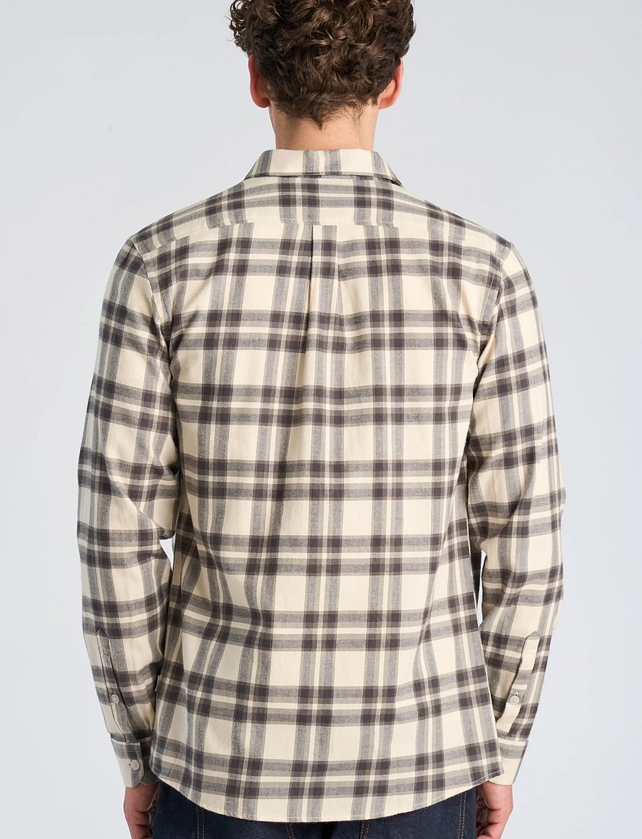 Lindbergh - Brushed check shirt L/S - flanell-hemden - ivory - 4