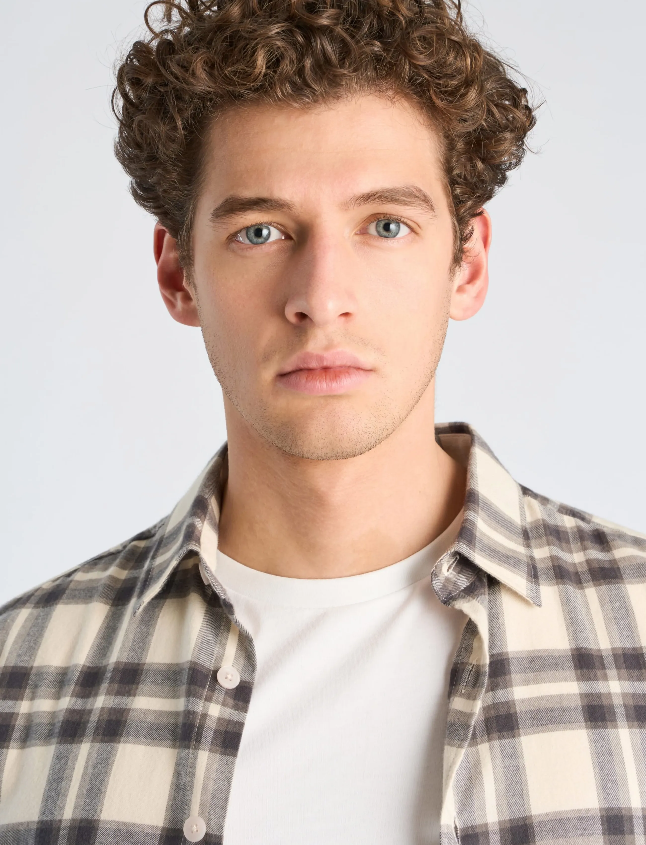 Lindbergh - Brushed check shirt L/S - ivory - 5