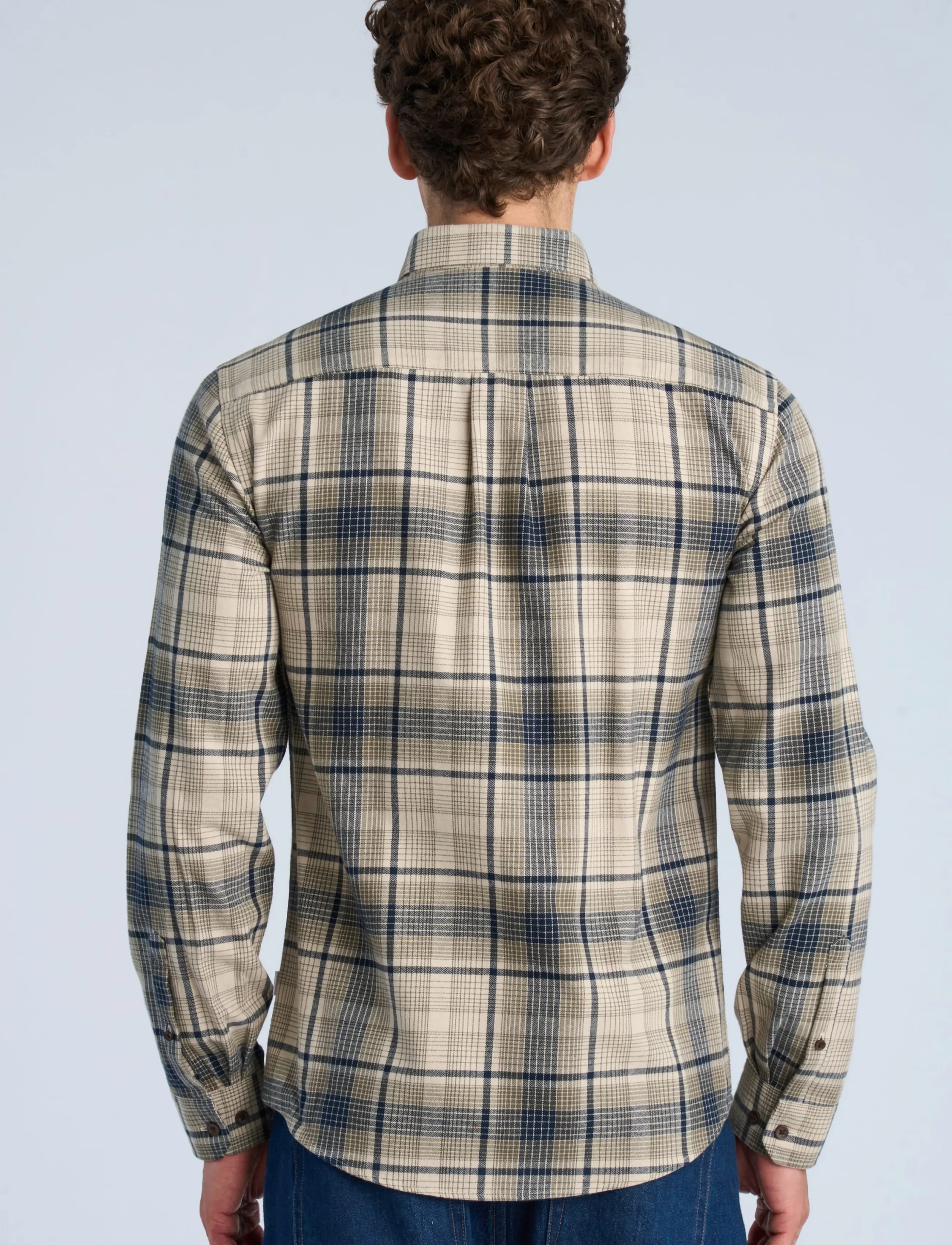 Lindbergh Checked Brushed Shirt L/S rutiga skjortor herr – bild 3