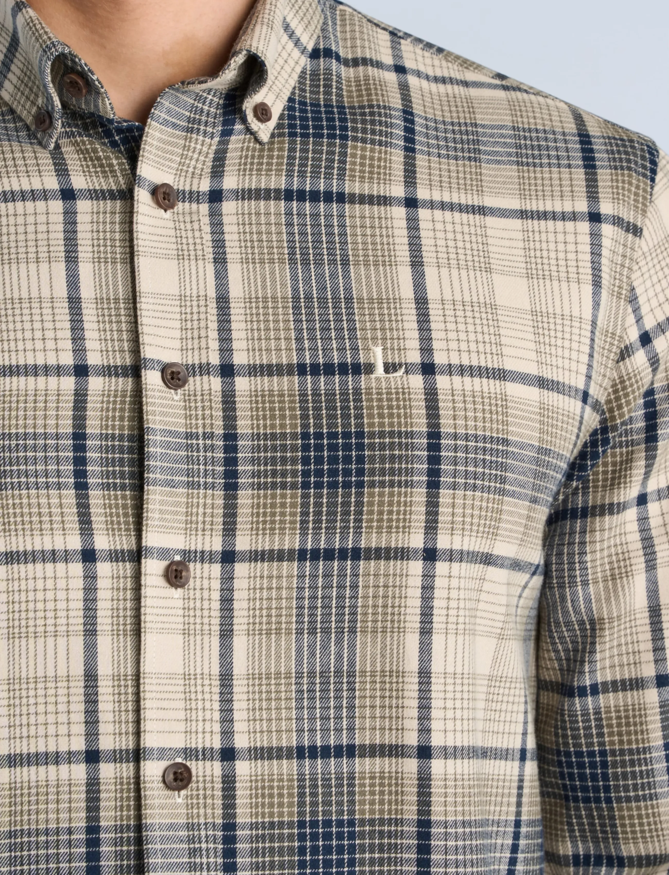 Lindbergh Checked Brushed Shirt L/S rutiga skjortor herr – bild 5