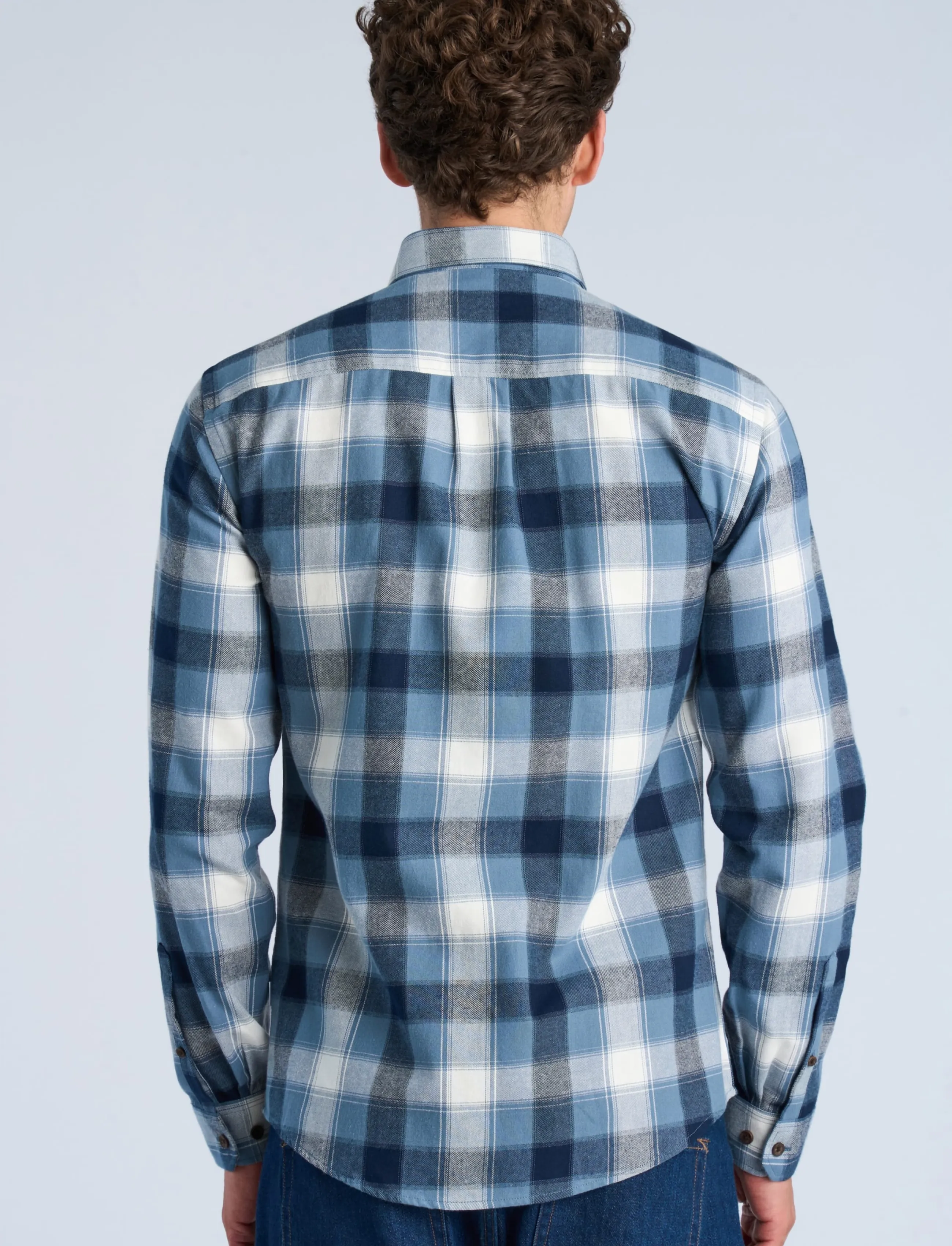 Lindbergh Checked Brushed Shirt L/S rutiga skjortor herr – bild 3