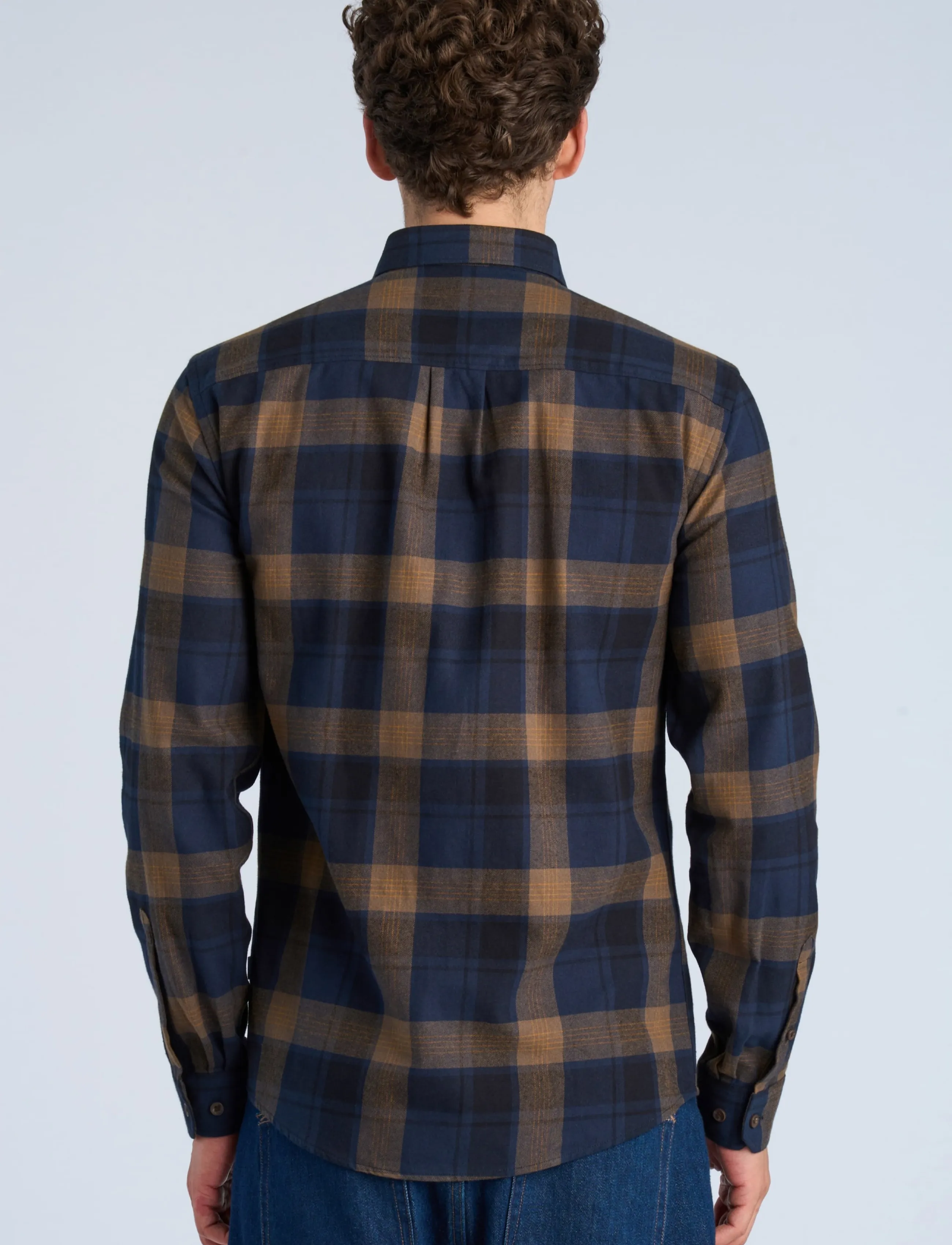 Lindbergh Checked Brushed Shirt L/S rutiga skjortor herr – bild 3