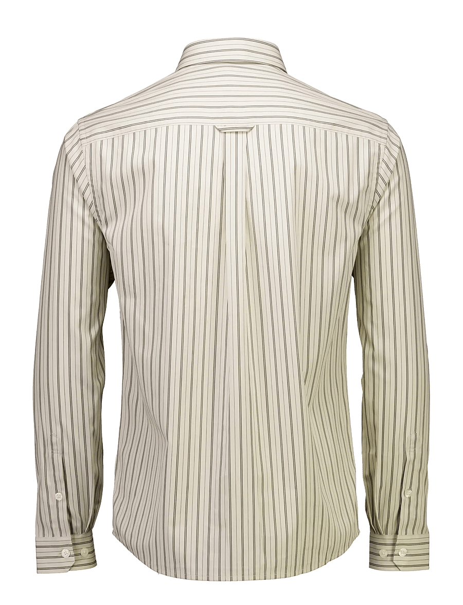 Lindbergh - Striped cotton shirt L/S - triibulised särgid - stone - 2