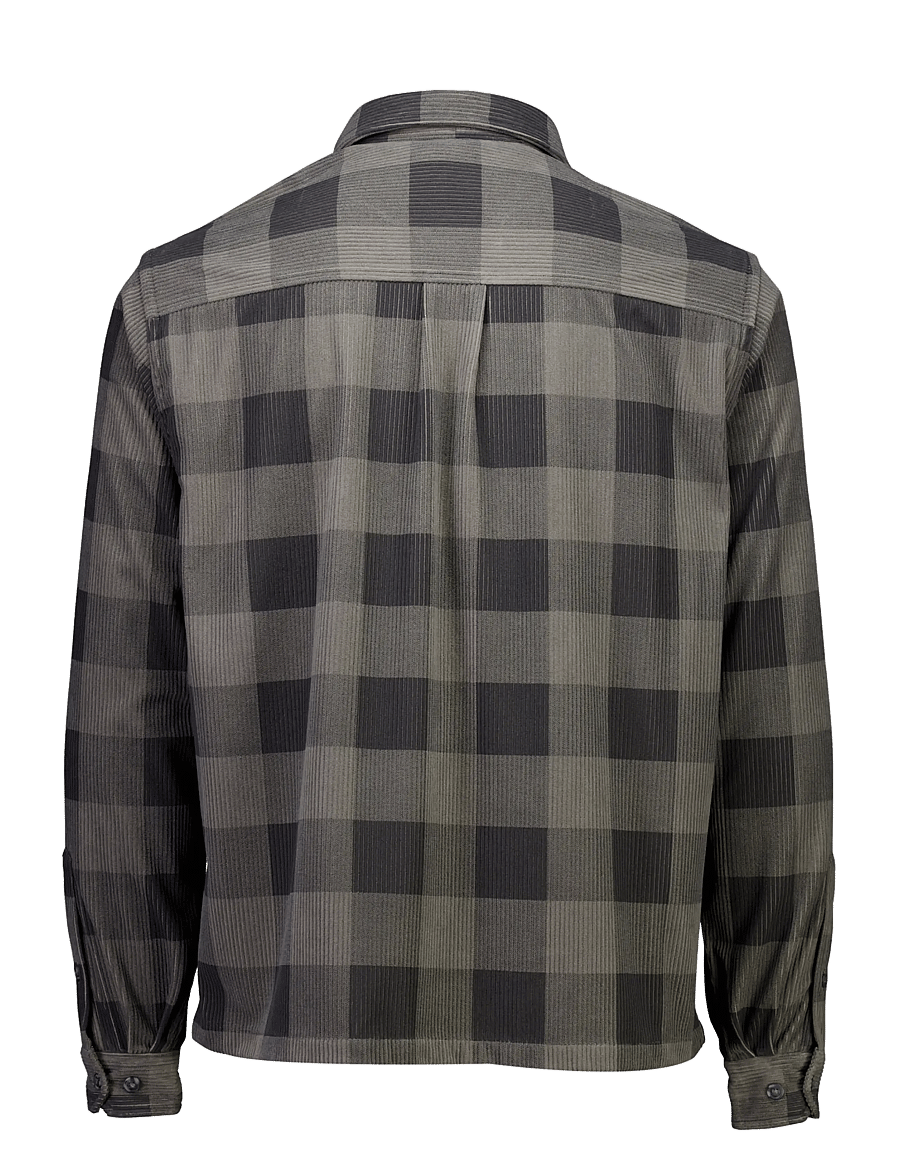 Lindbergh - Checked corduroy cropped shirt L/S - velvetsärgid - dk grey - 2