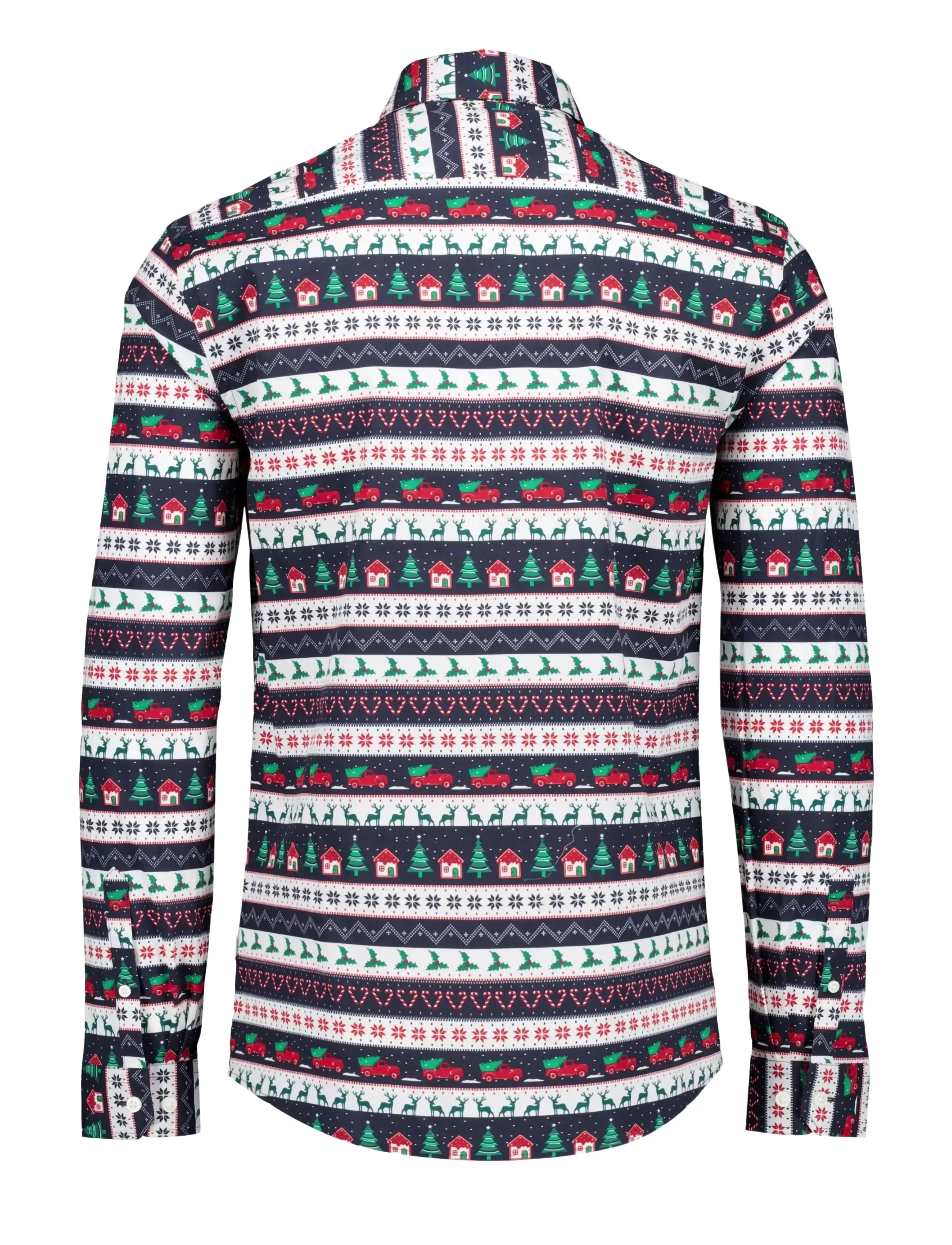 Lindbergh - AOP Christmas shirt L/S - gemusterte hemden - dk blue - 2